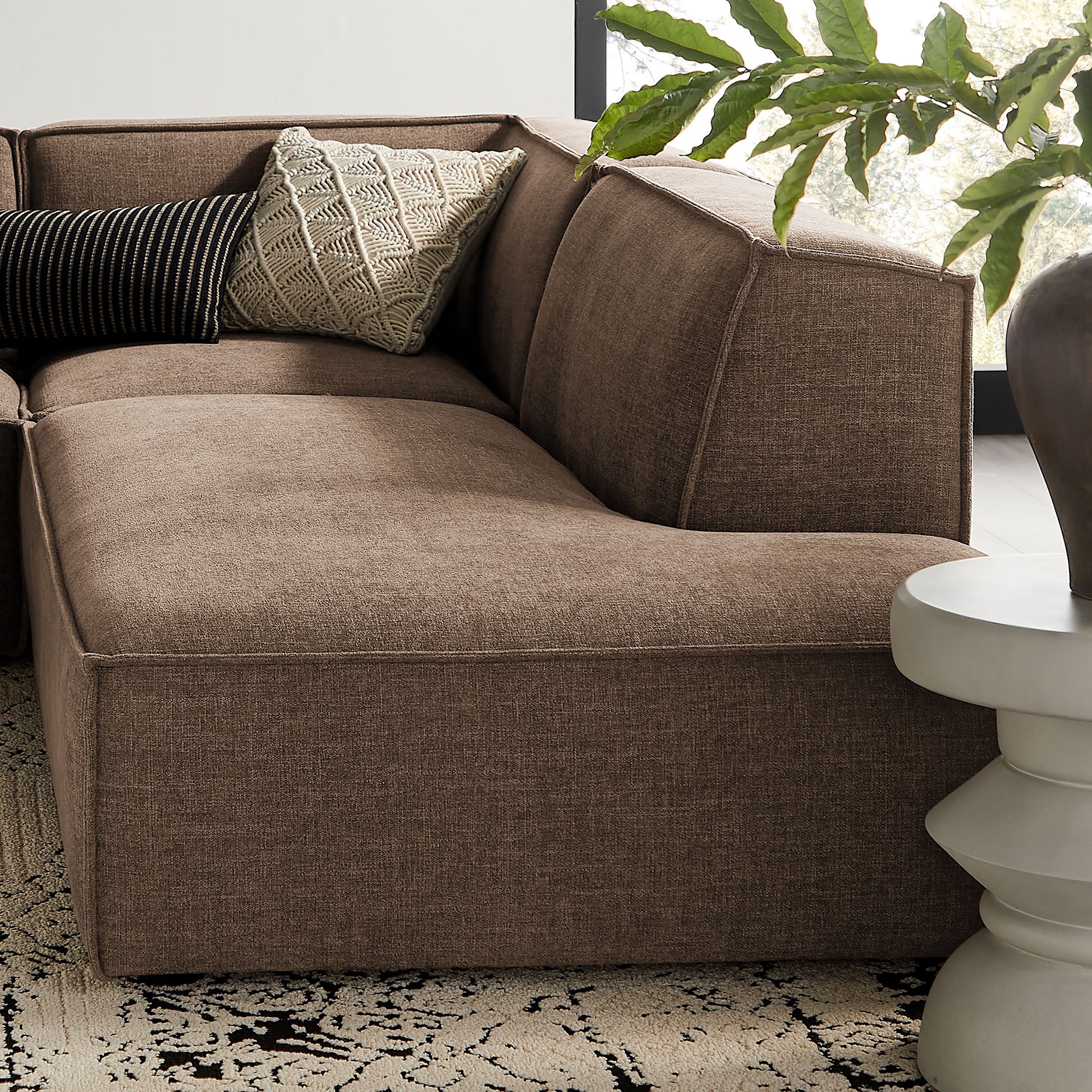 Restore 4-Piece Performance Fabric Upholstered Modular L-Shaped Armless Sectional Sofa by Modway