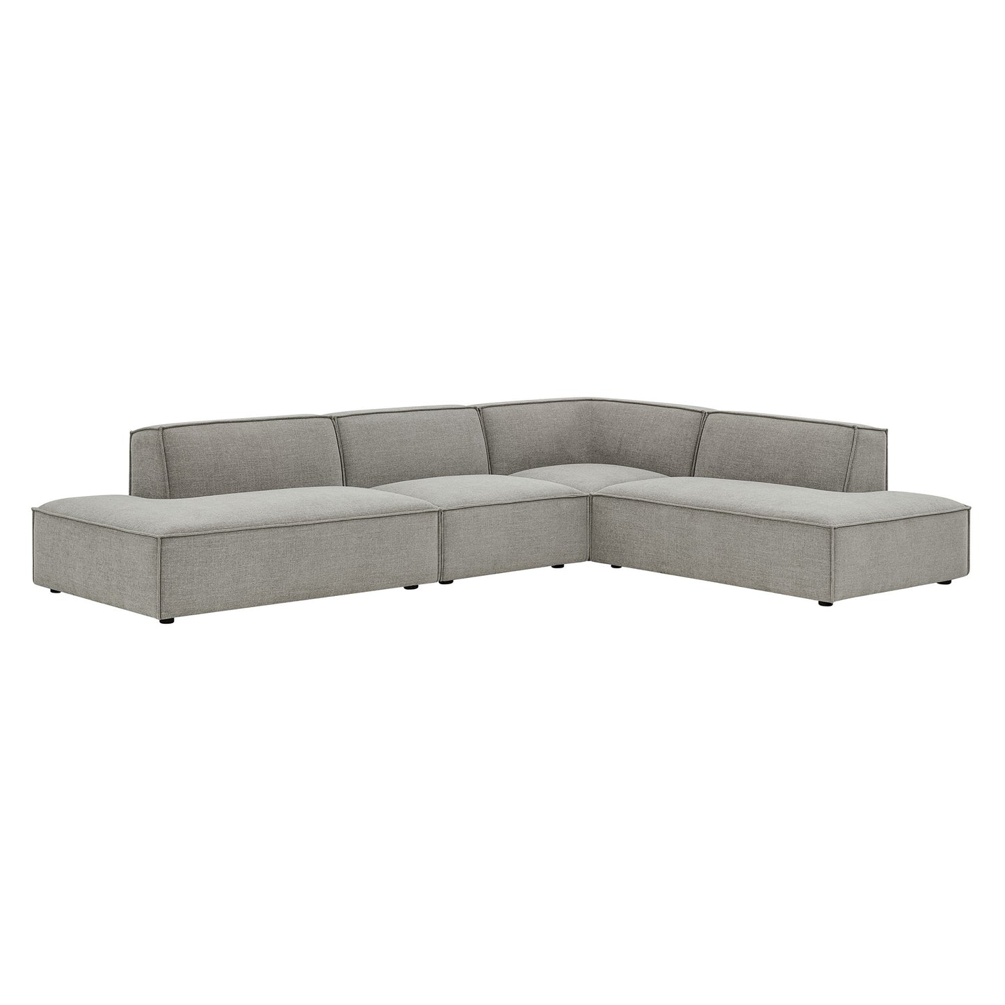 Restore 4-Piece Performance Fabric Upholstered Modular L-Shaped Armless Sectional Sofa by Modway