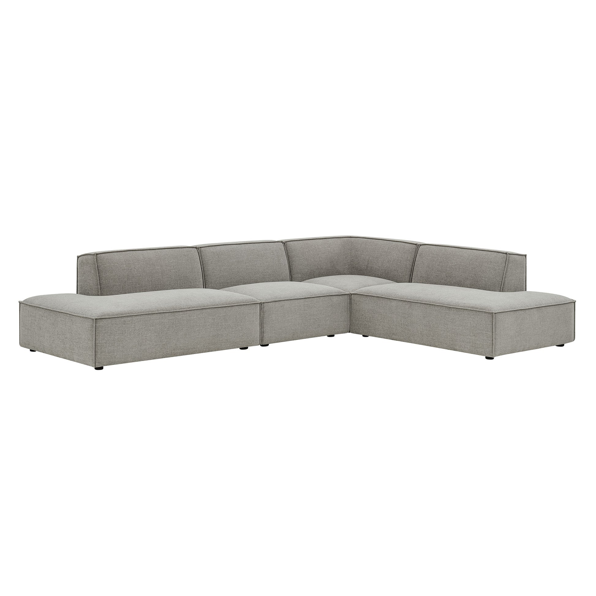 Restore 4-Piece Performance Fabric Upholstered Modular L-Shaped Armless Sectional Sofa by Modway