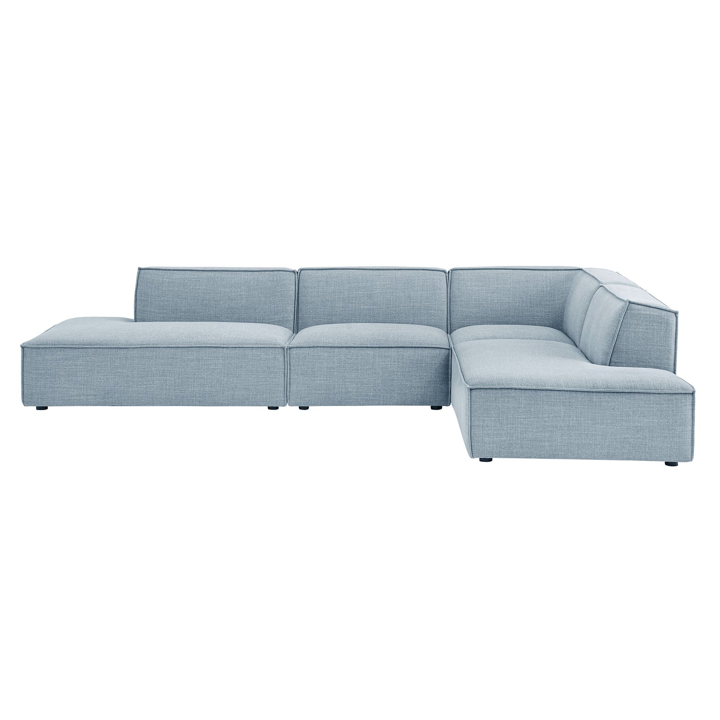 Restore 4-Piece Performance Fabric Upholstered Modular L-Shaped Armless Sectional Sofa by Modway