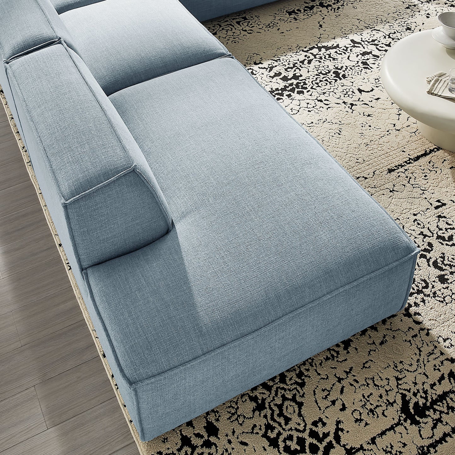 Restore 4-Piece Performance Fabric Upholstered Modular L-Shaped Armless Sectional Sofa by Modway