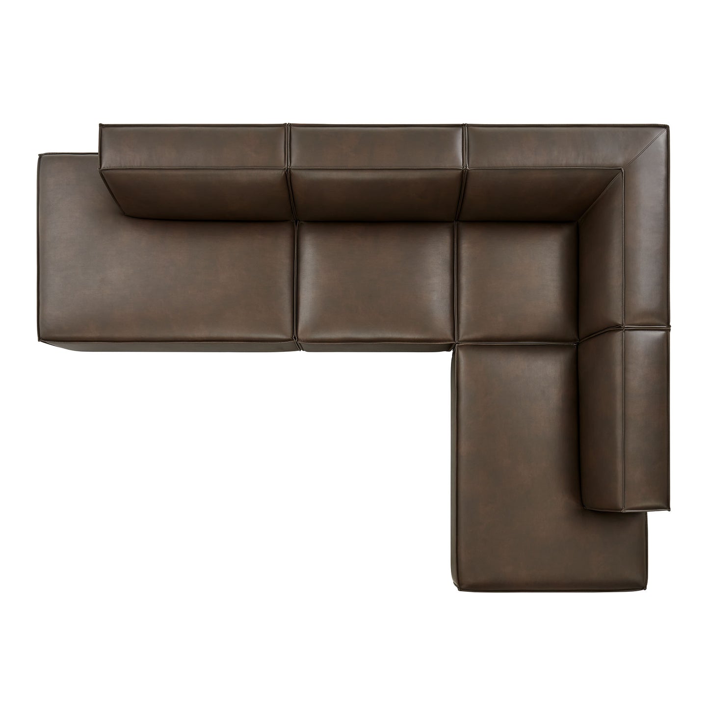 Restore 4-Piece Vegan Leather Modular L-Shaped Armless Sectional Sofa by Modway
