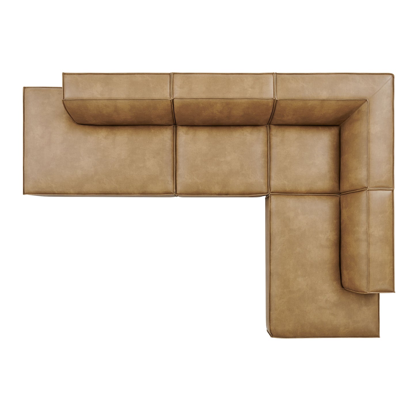 Restore 4-Piece Vegan Leather Modular L-Shaped Armless Sectional Sofa by Modway