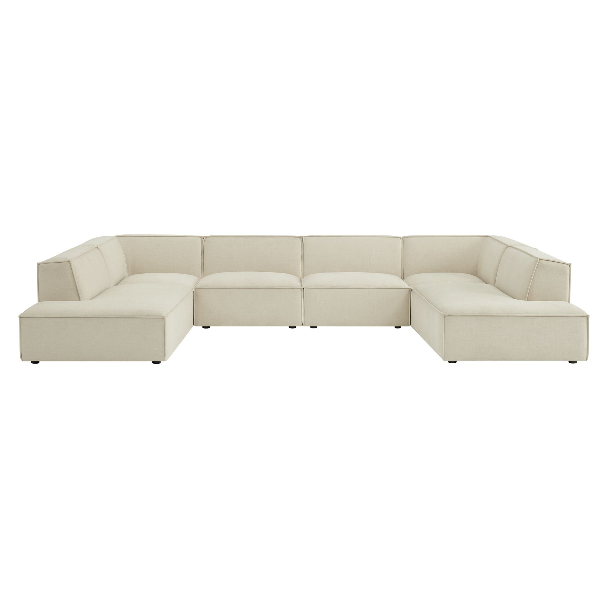 Restore 6-Piece Performance Fabric Upholstered U-Shaped Sectional Sofa by Modway