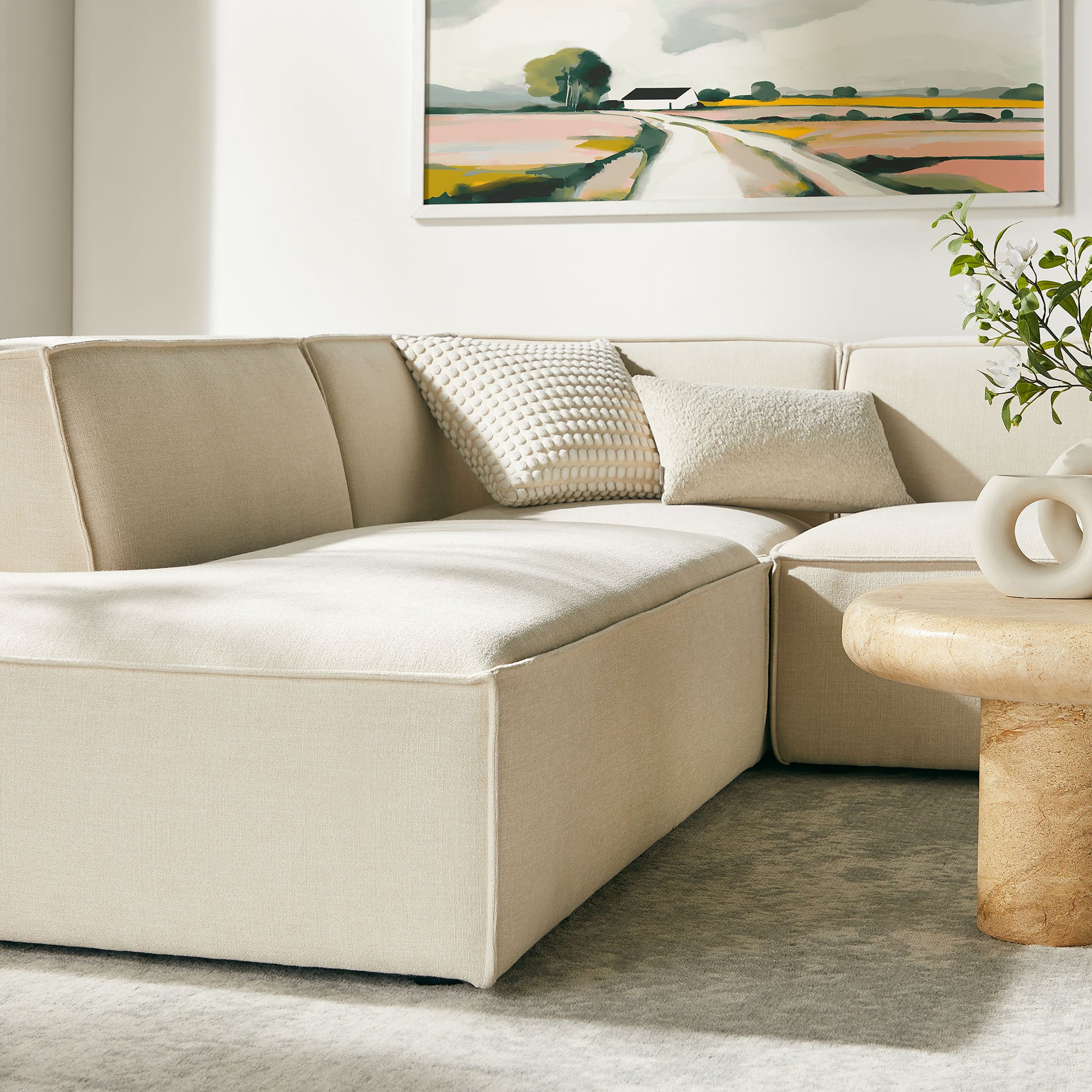 Restore 6-Piece Performance Fabric Upholstered U-Shaped Sectional Sofa by Modway