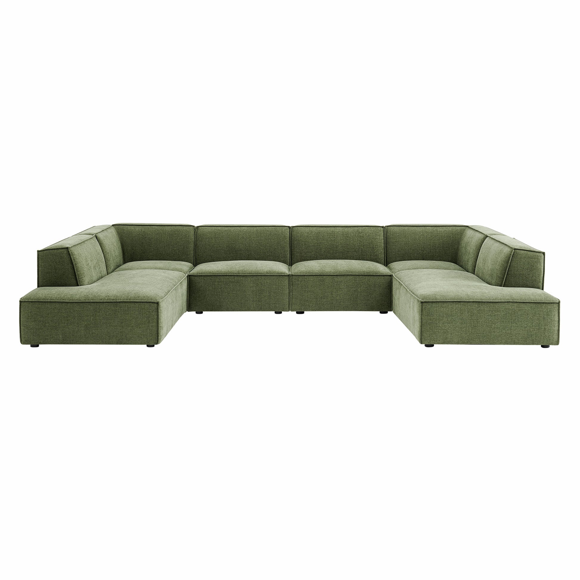 Restore 6-Piece Performance Fabric Upholstered U-Shaped Sectional Sofa by Modway