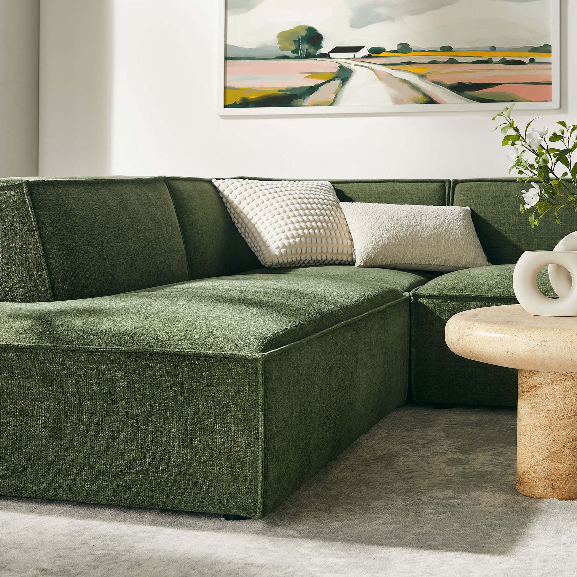 Restore 6-Piece Performance Fabric Upholstered U-Shaped Sectional Sofa by Modway