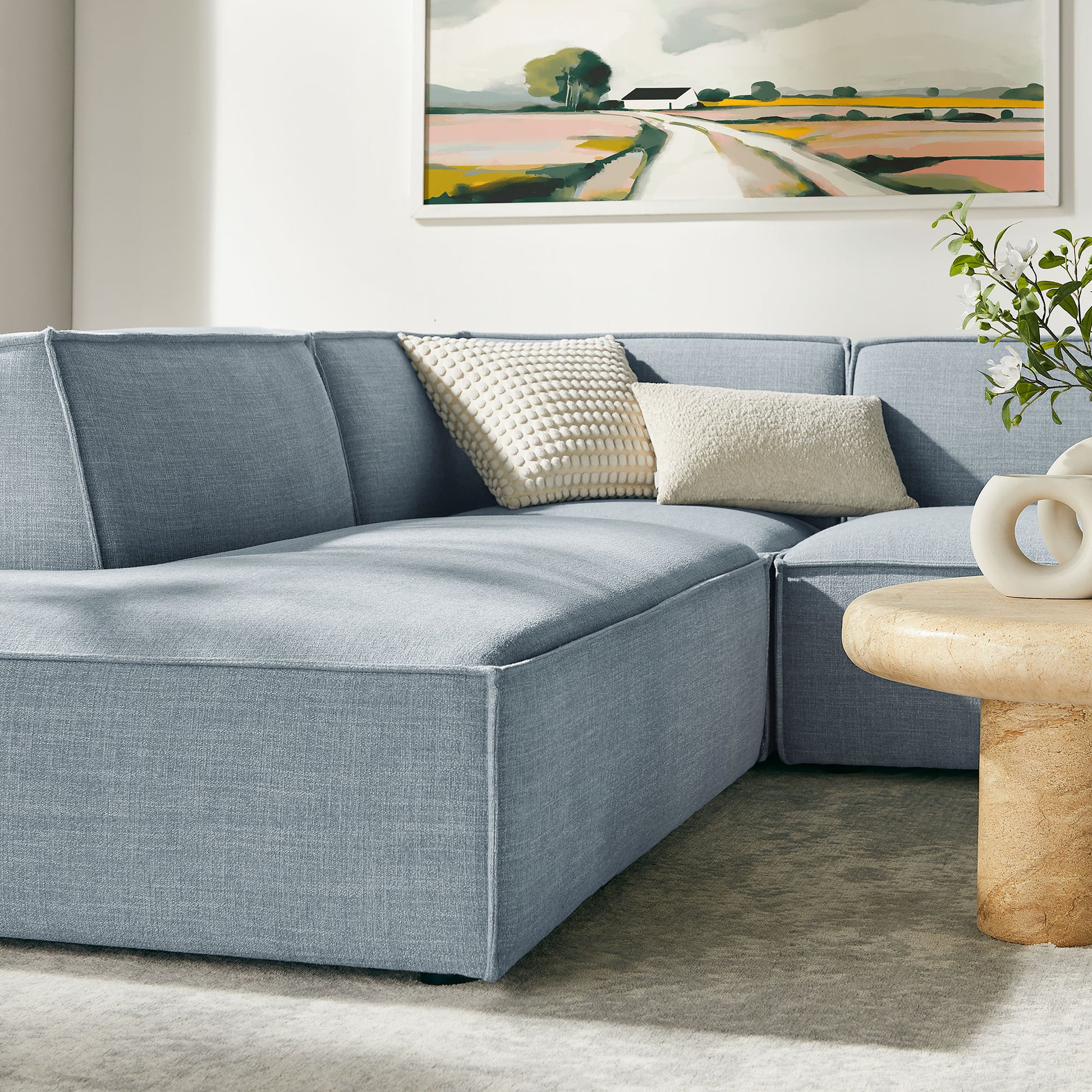 Restore 6-Piece Performance Fabric Upholstered U-Shaped Sectional Sofa by Modway