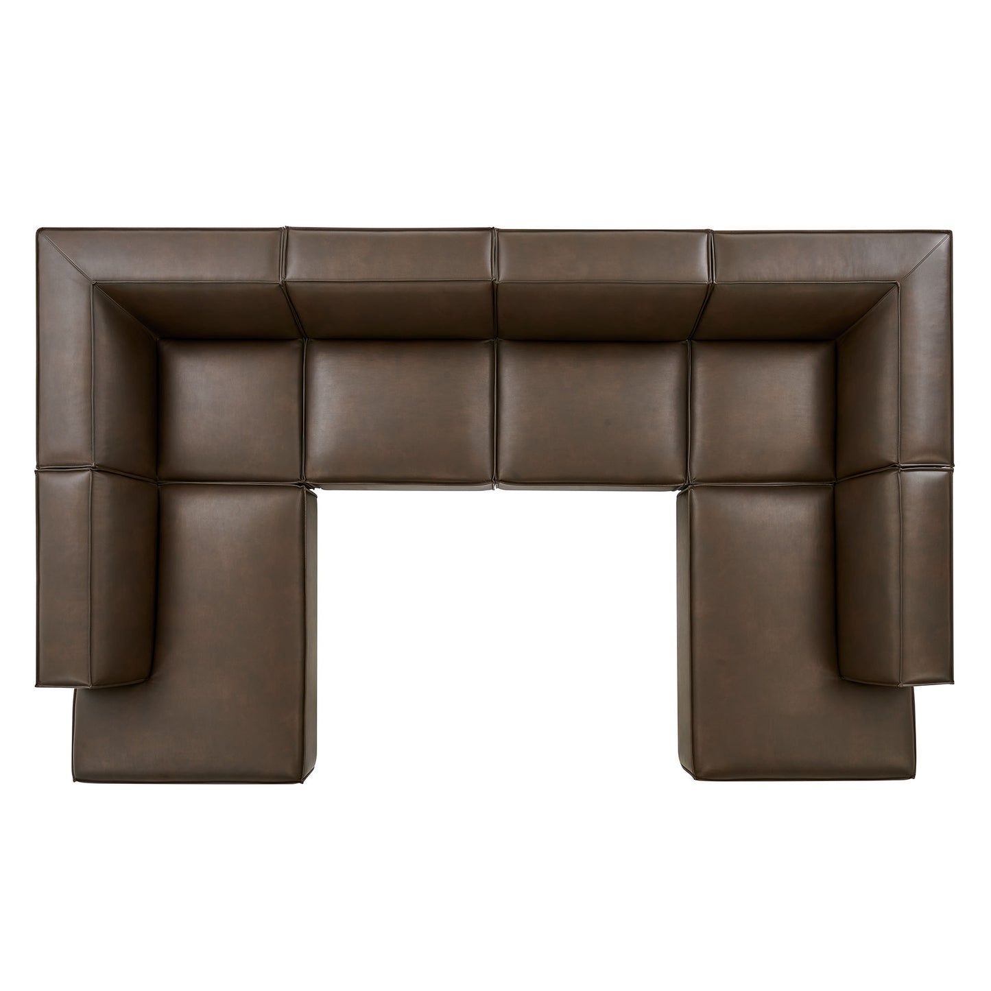 Restore 6-Piece Vegan Leather U-Shaped Armless Sectional Sofa by Modway