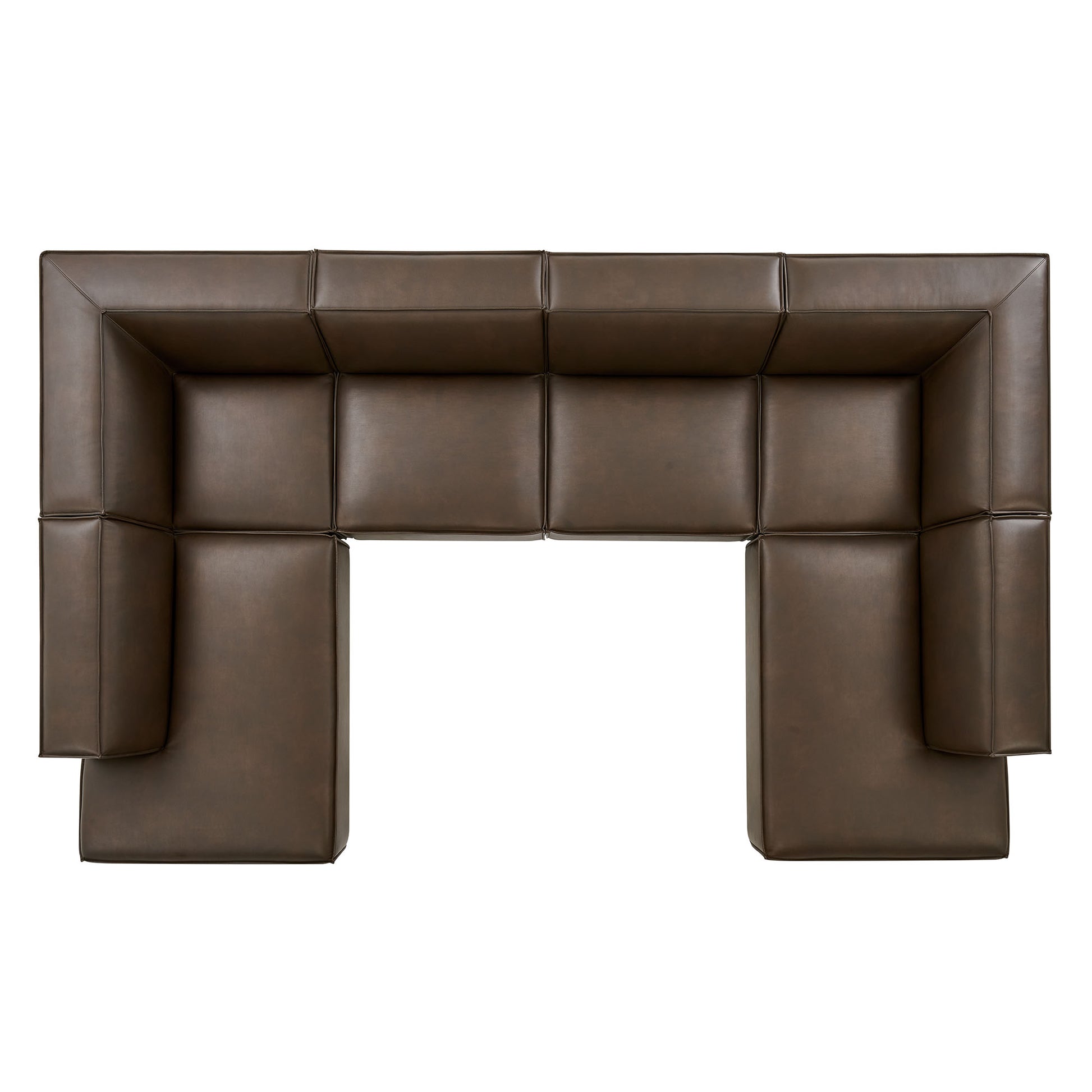 Restore 6-Piece Vegan Leather U-Shaped Armless Sectional Sofa by Modway