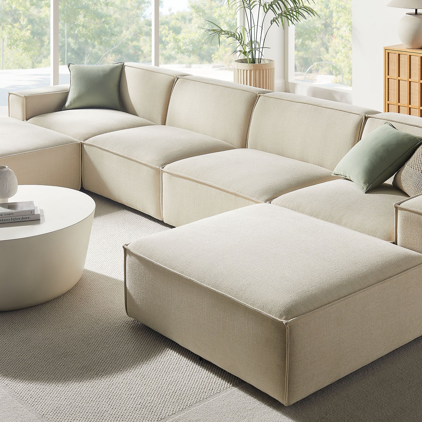 Restore 6-Piece Performance Fabric Upholstered Modular Sectional Sofa by Modway