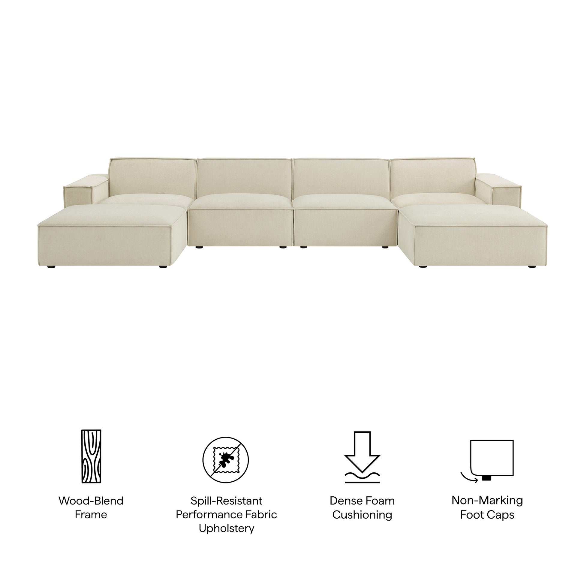 Restore 6-Piece Performance Fabric Upholstered Modular Sectional Sofa by Modway