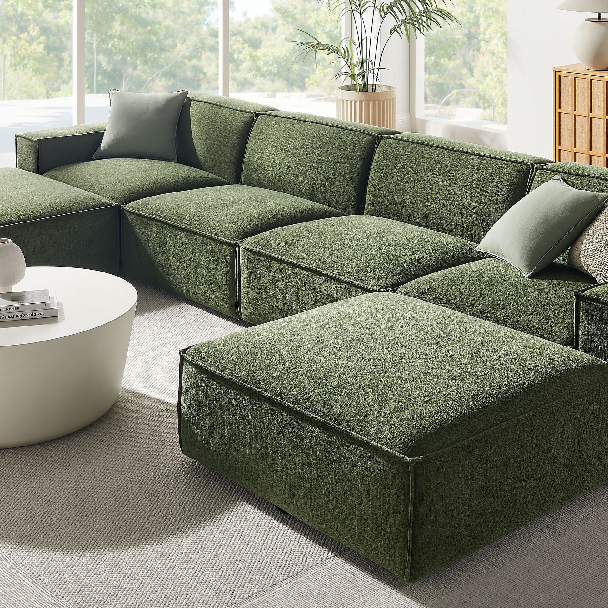 Restore 6-Piece Performance Fabric Upholstered Modular Sectional Sofa by Modway