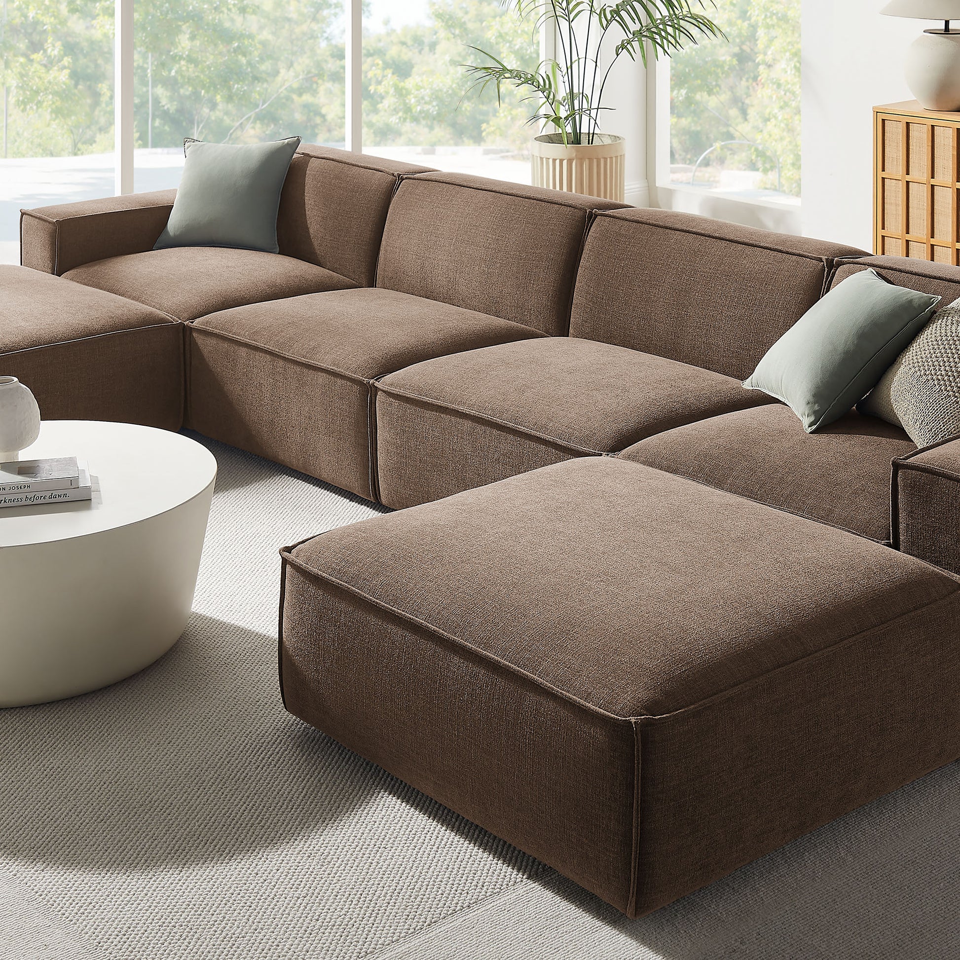 Restore 6-Piece Performance Fabric Upholstered Modular Sectional Sofa by Modway