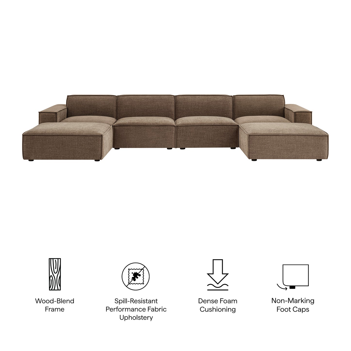 Restore 6-Piece Performance Fabric Upholstered Modular Sectional Sofa by Modway