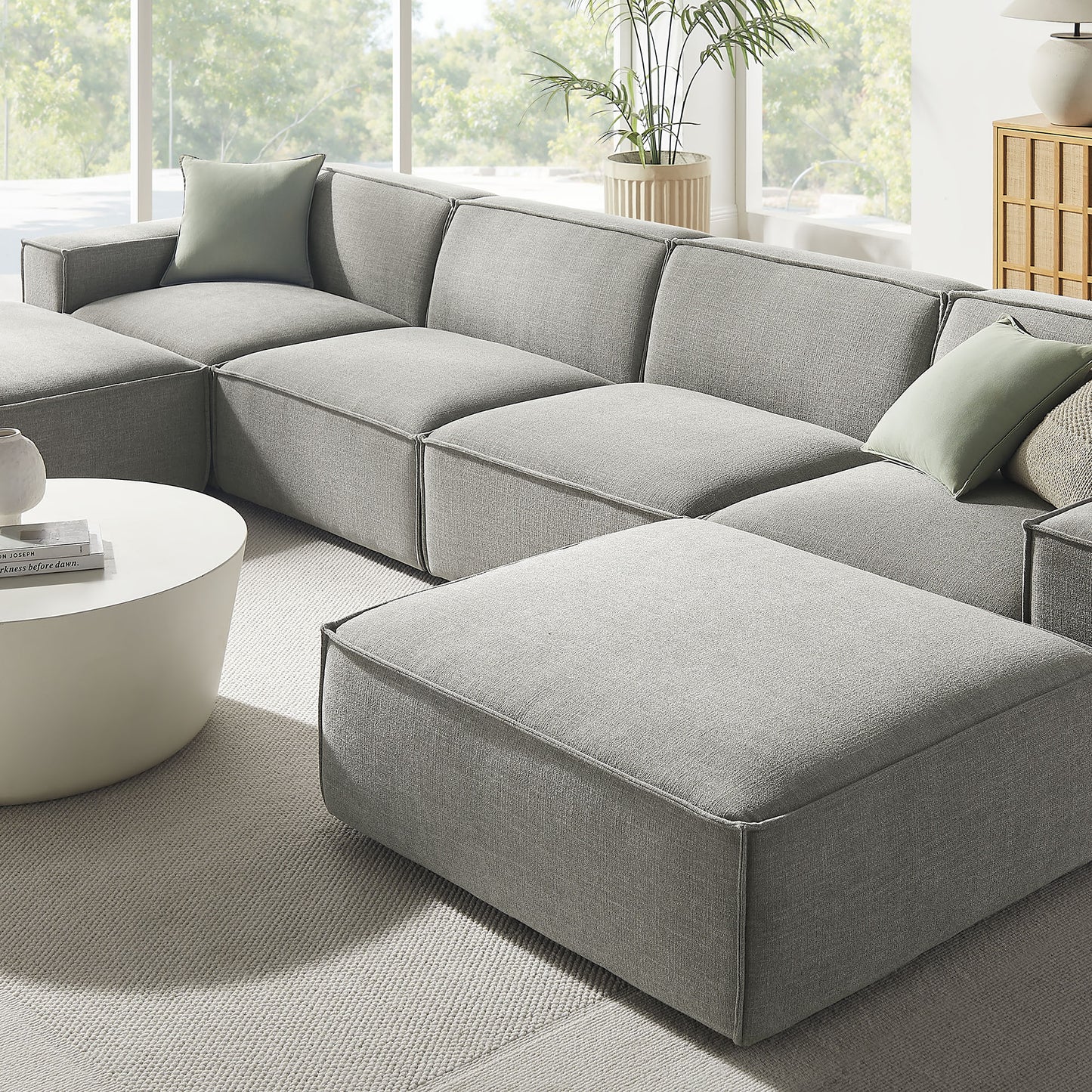 Restore 6-Piece Performance Fabric Upholstered Modular Sectional Sofa by Modway