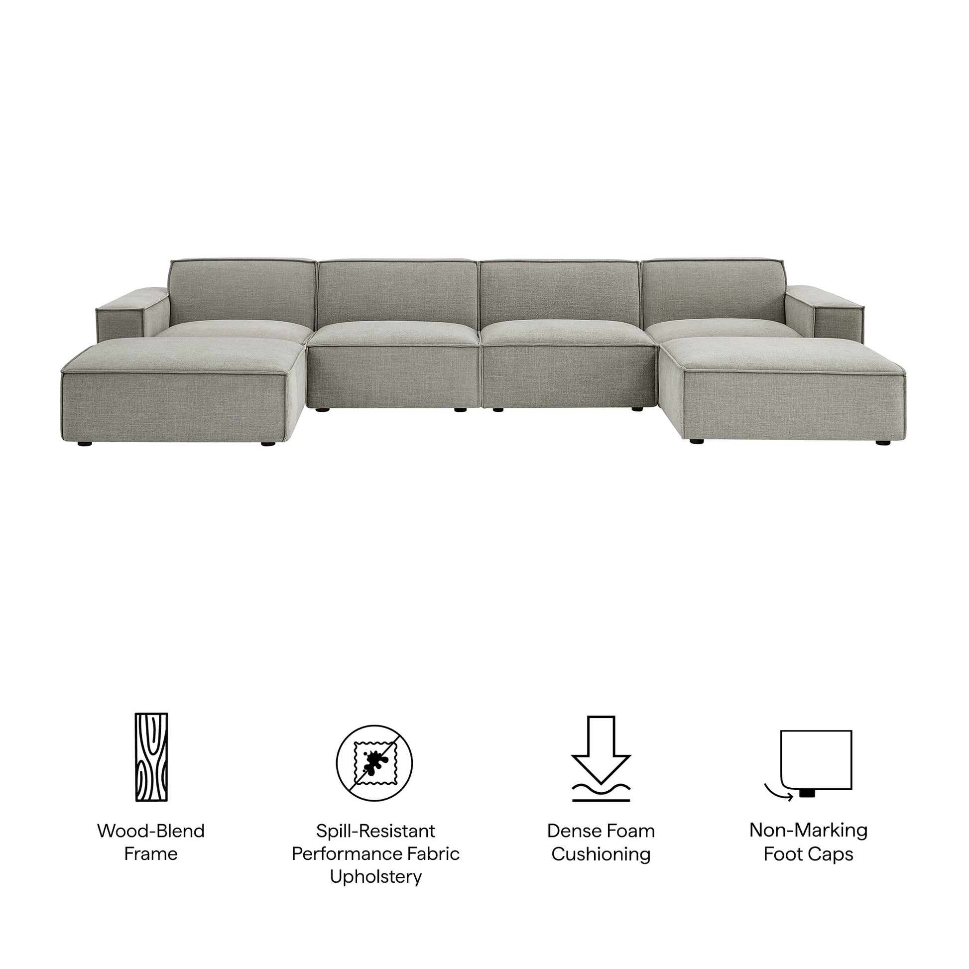 Restore 6-Piece Performance Fabric Upholstered Modular Sectional Sofa by Modway