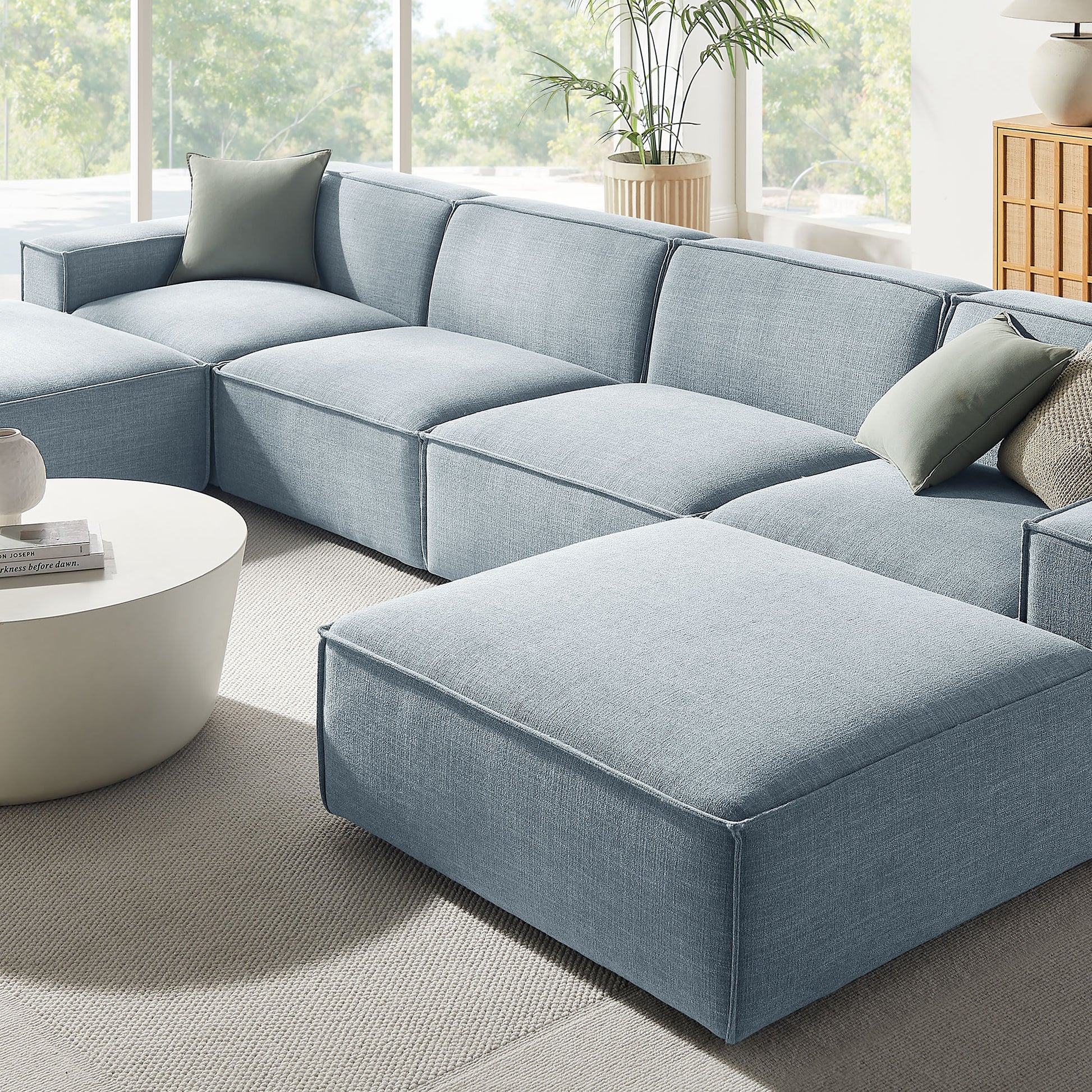 Restore 6-Piece Performance Fabric Upholstered Modular Sectional Sofa by Modway