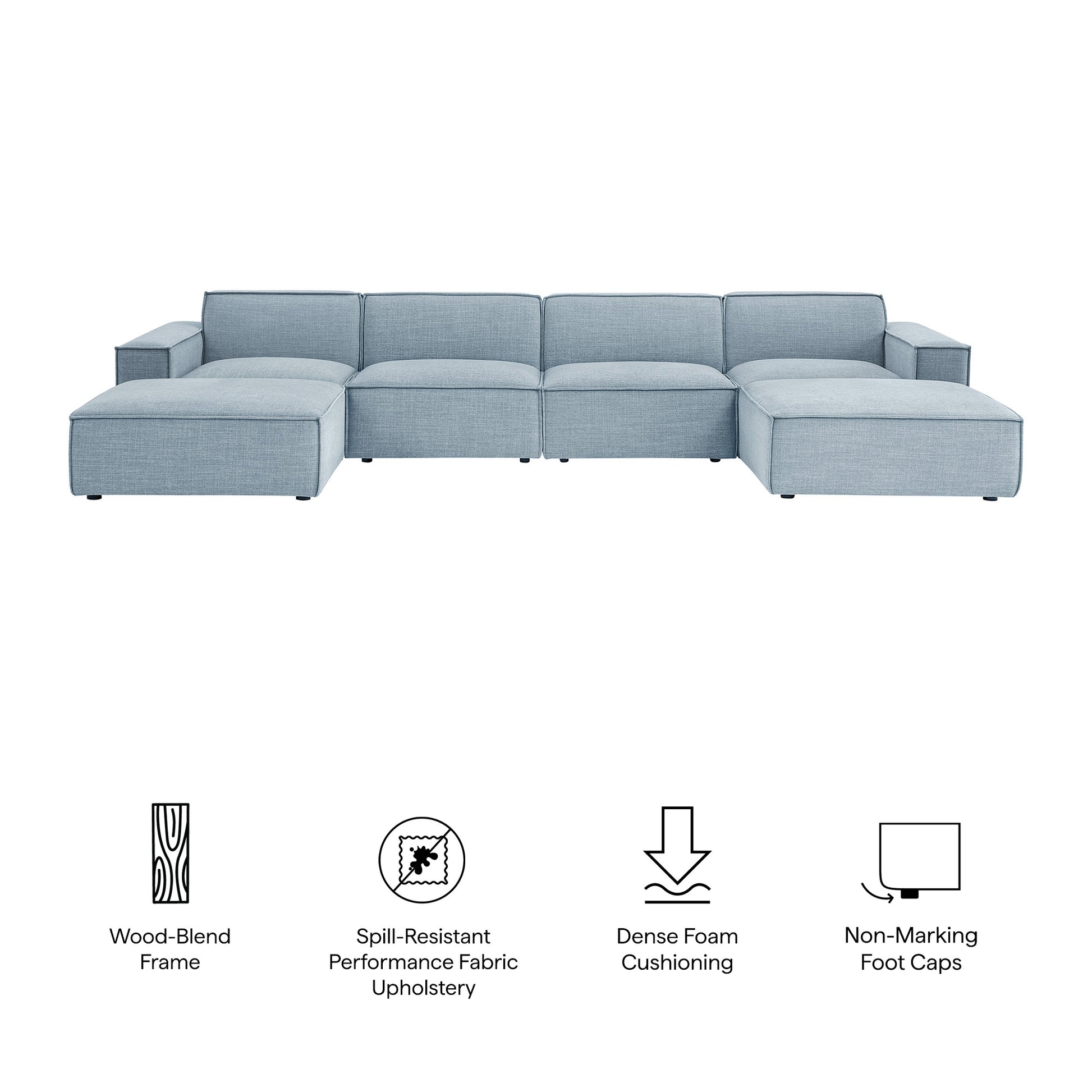 Restore 6-Piece Performance Fabric Upholstered Modular Sectional Sofa by Modway