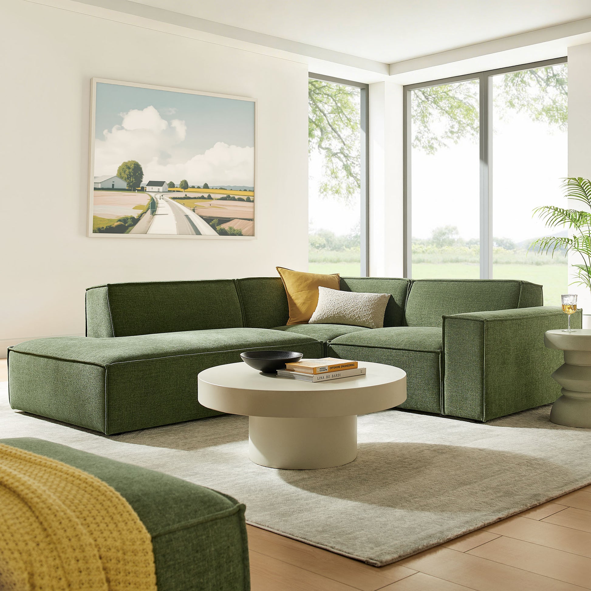 Restore 3-Piece Performance Fabric Upholstered Modular L-Shaped Sectional Sofa by Modway
