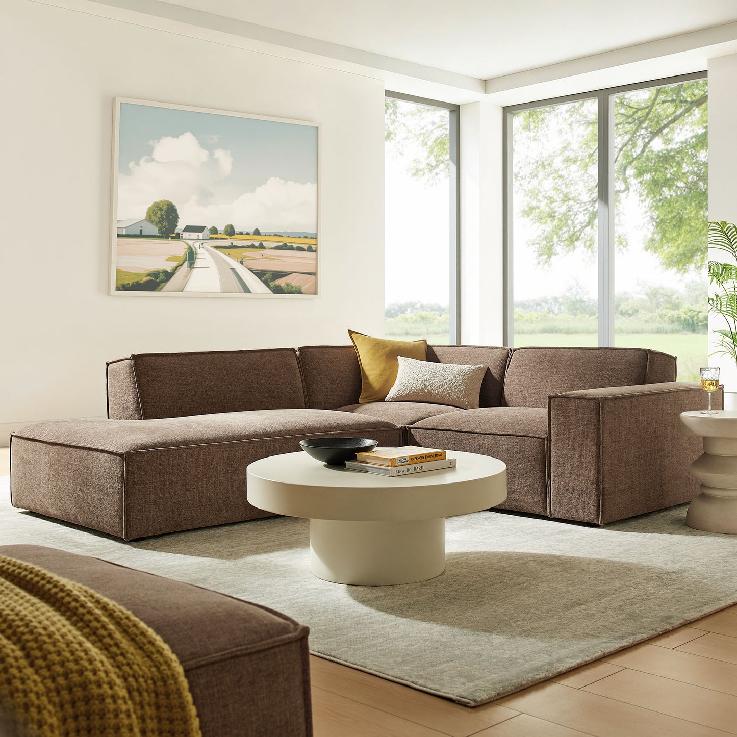 Restore 3-Piece Performance Fabric Upholstered Modular L-Shaped Sectional Sofa by Modway