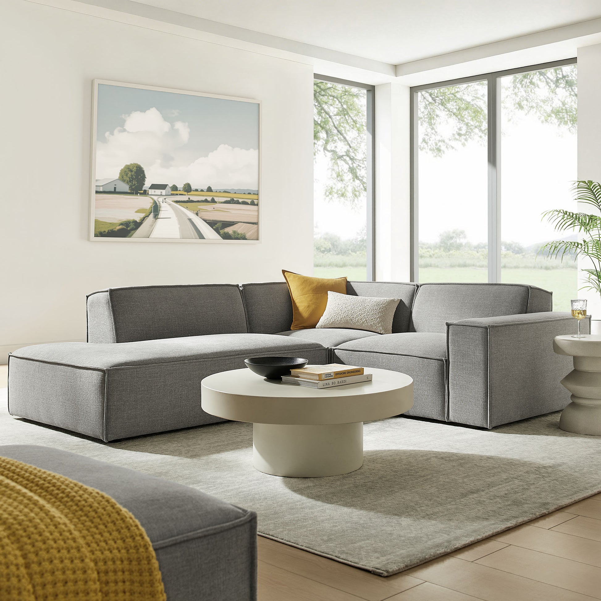 Restore 3-Piece Performance Fabric Upholstered Modular L-Shaped Sectional Sofa by Modway