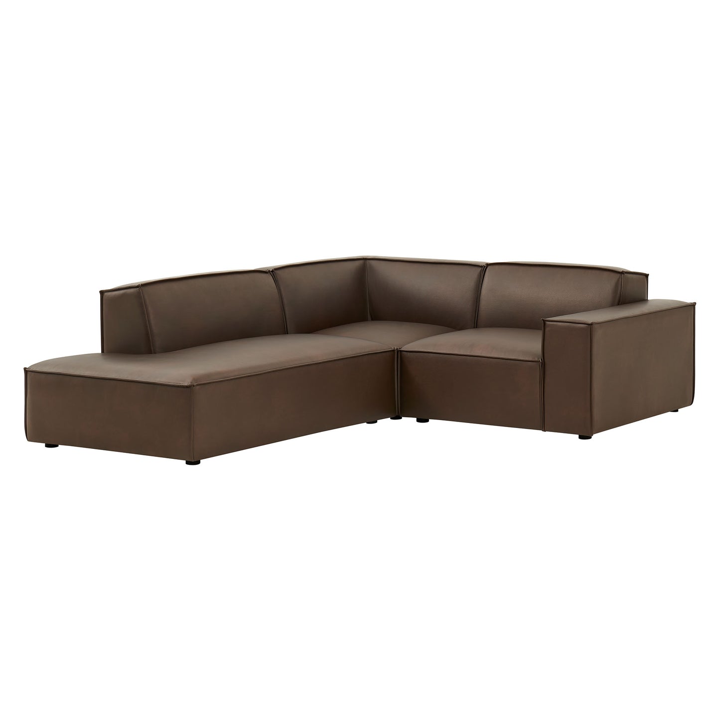Restore 3-Piece Vegan Leather Modular L-Shaped Sectional Sofa by Modway