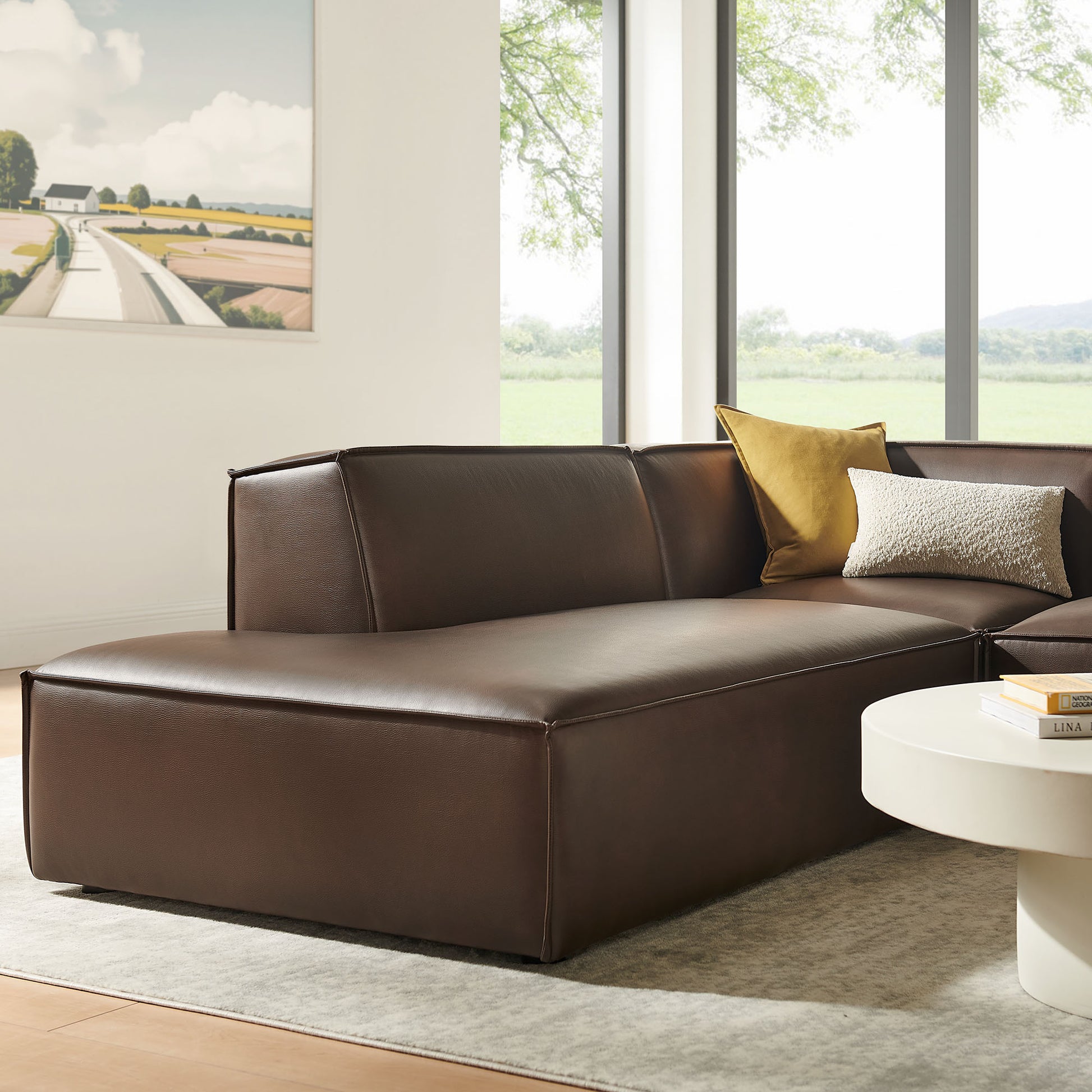 Restore 3-Piece Vegan Leather Modular L-Shaped Sectional Sofa by Modway