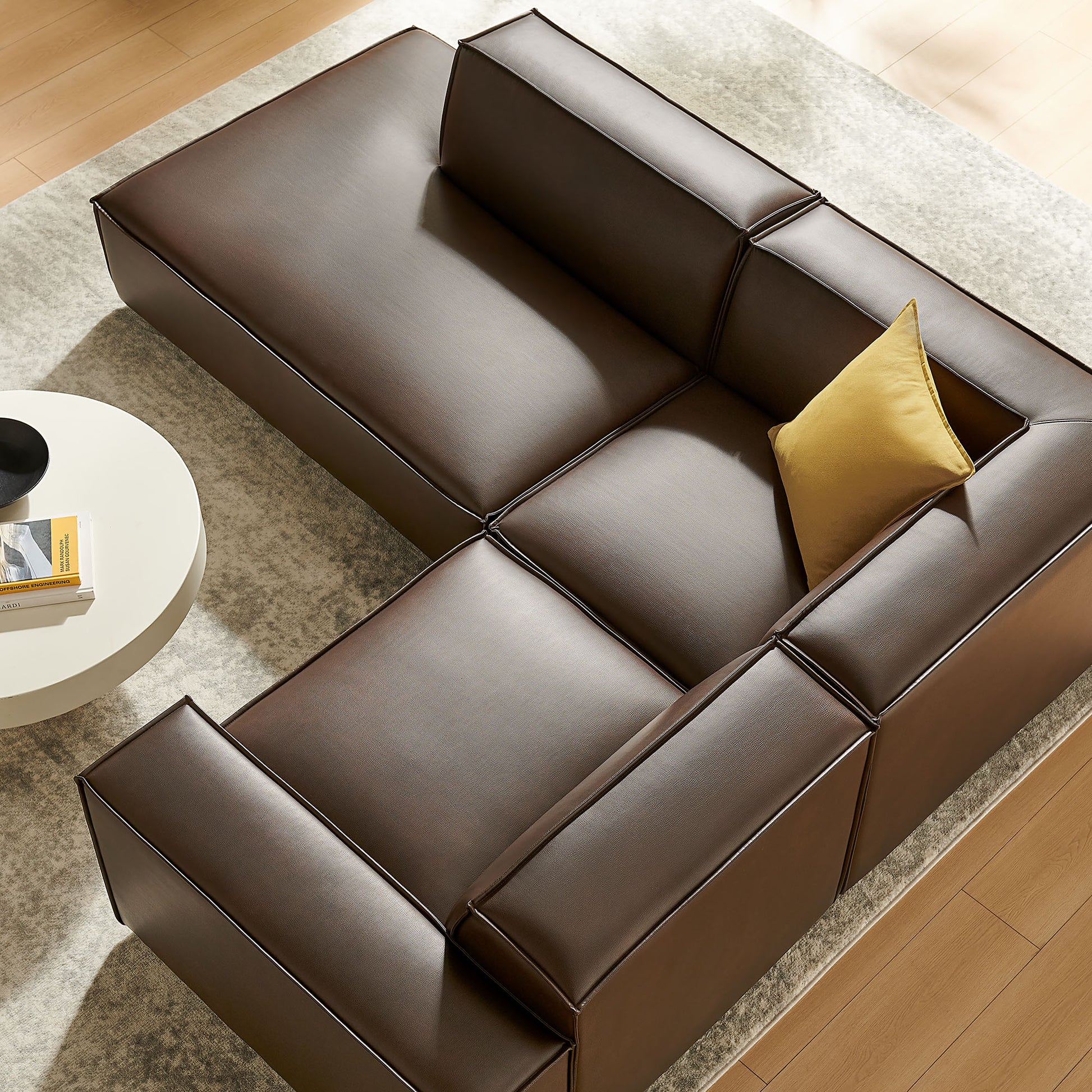 Restore 3-Piece Vegan Leather Modular L-Shaped Sectional Sofa by Modway