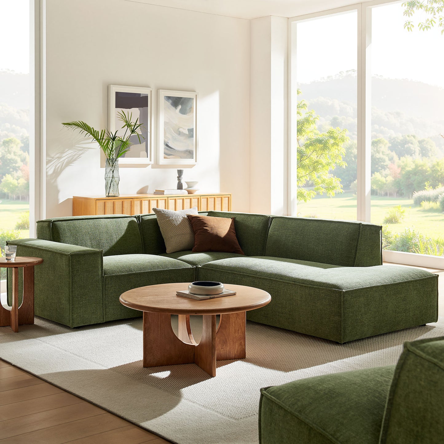 Restore 3-Piece Performance Fabric Upholstered Modular L-Shaped Sectional Sofa by Modway