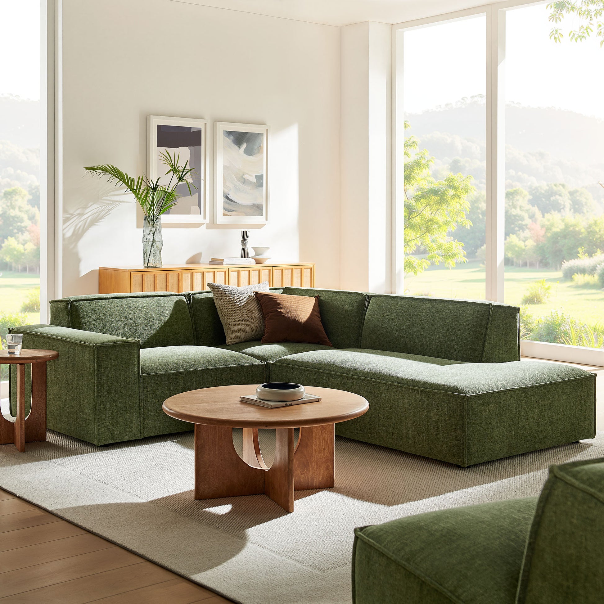 Restore 3-Piece Performance Fabric Upholstered Modular L-Shaped Sectional Sofa by Modway