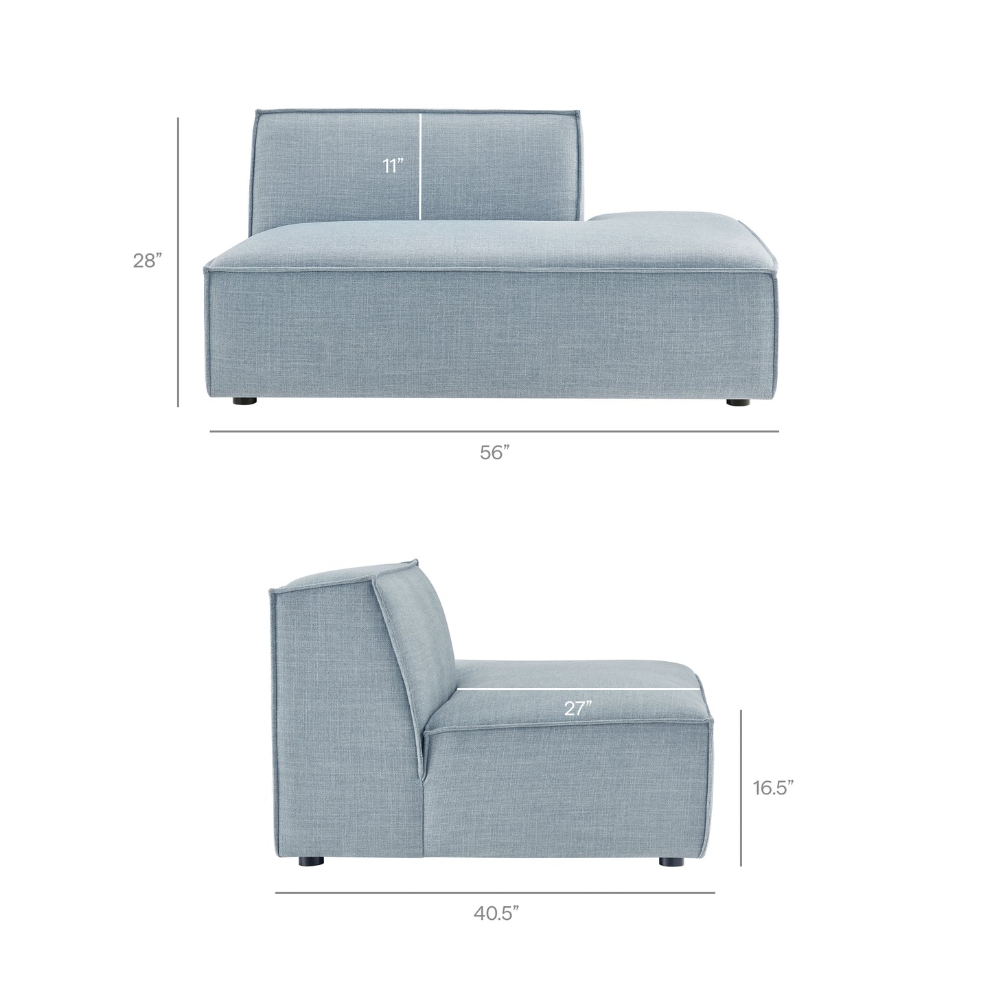 Restore 3-Piece Performance Fabric Upholstered Modular L-Shaped Sectional Sofa by Modway