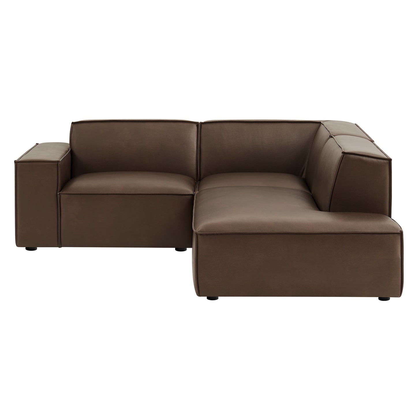 Restore 3-Piece Vegan Leather Modular L-Shaped Sectional Sofa by Modway
