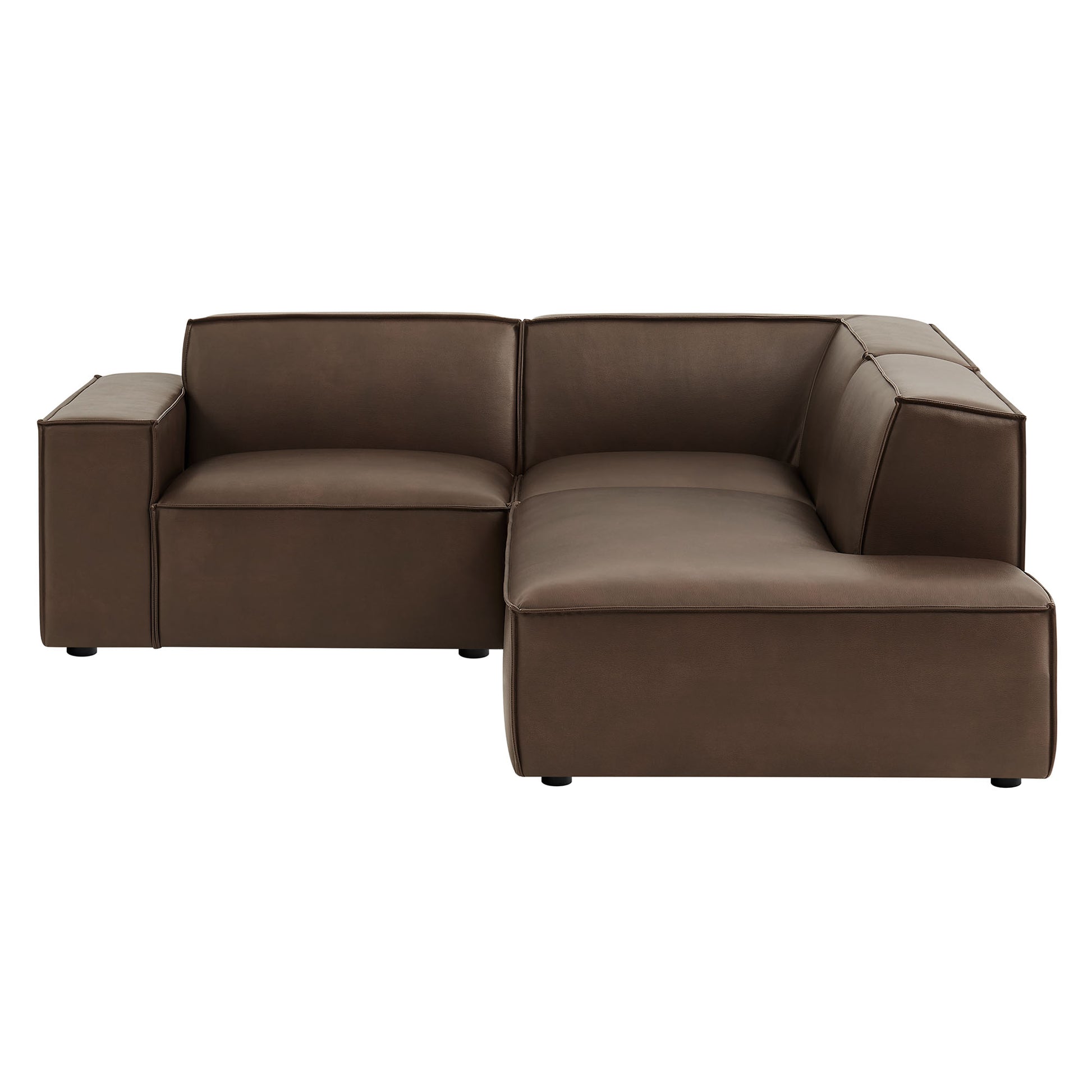 Restore 3-Piece Vegan Leather Modular L-Shaped Sectional Sofa by Modway