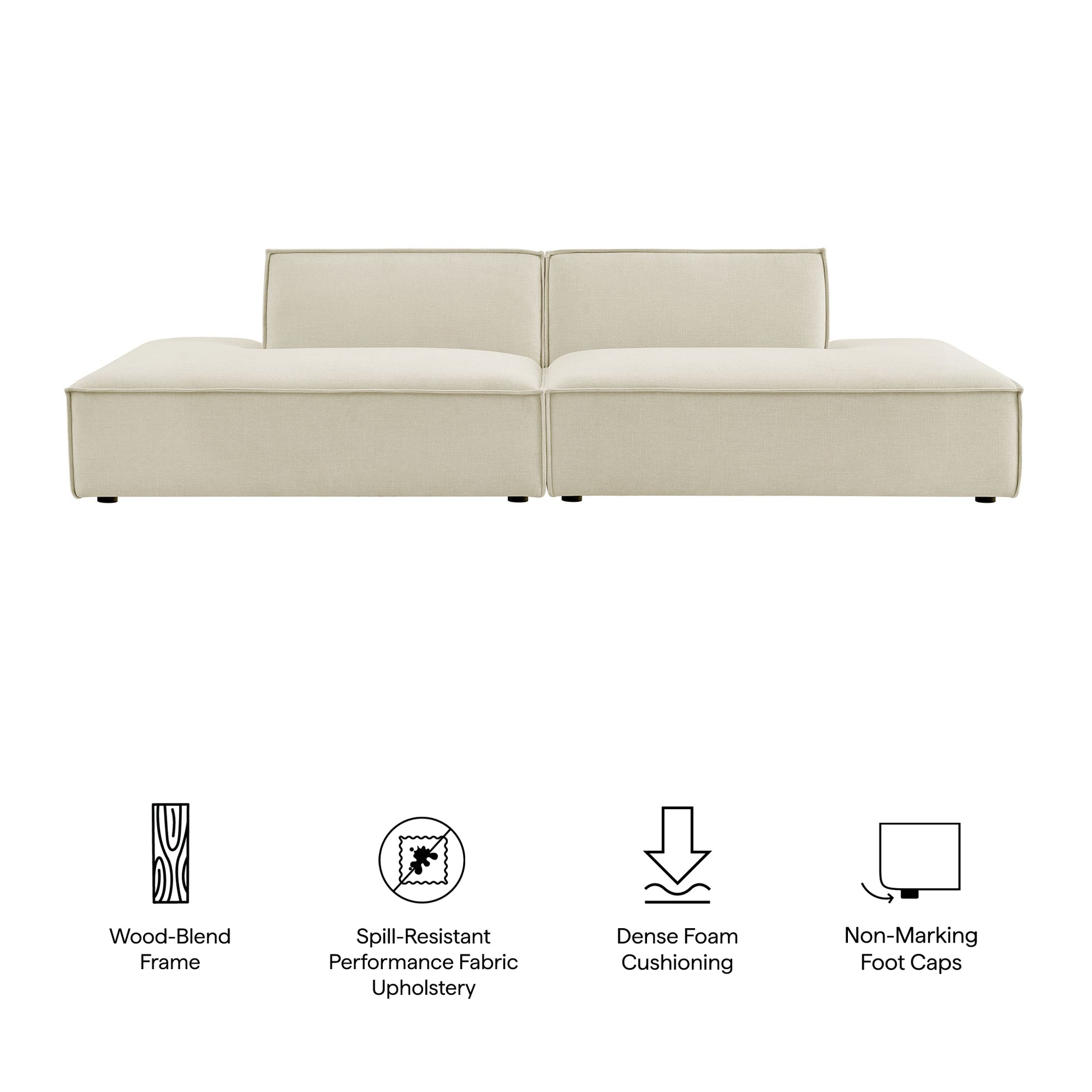 Restore 2-Piece Performance Fabric Upholstered Modular Loveseat by Modway
