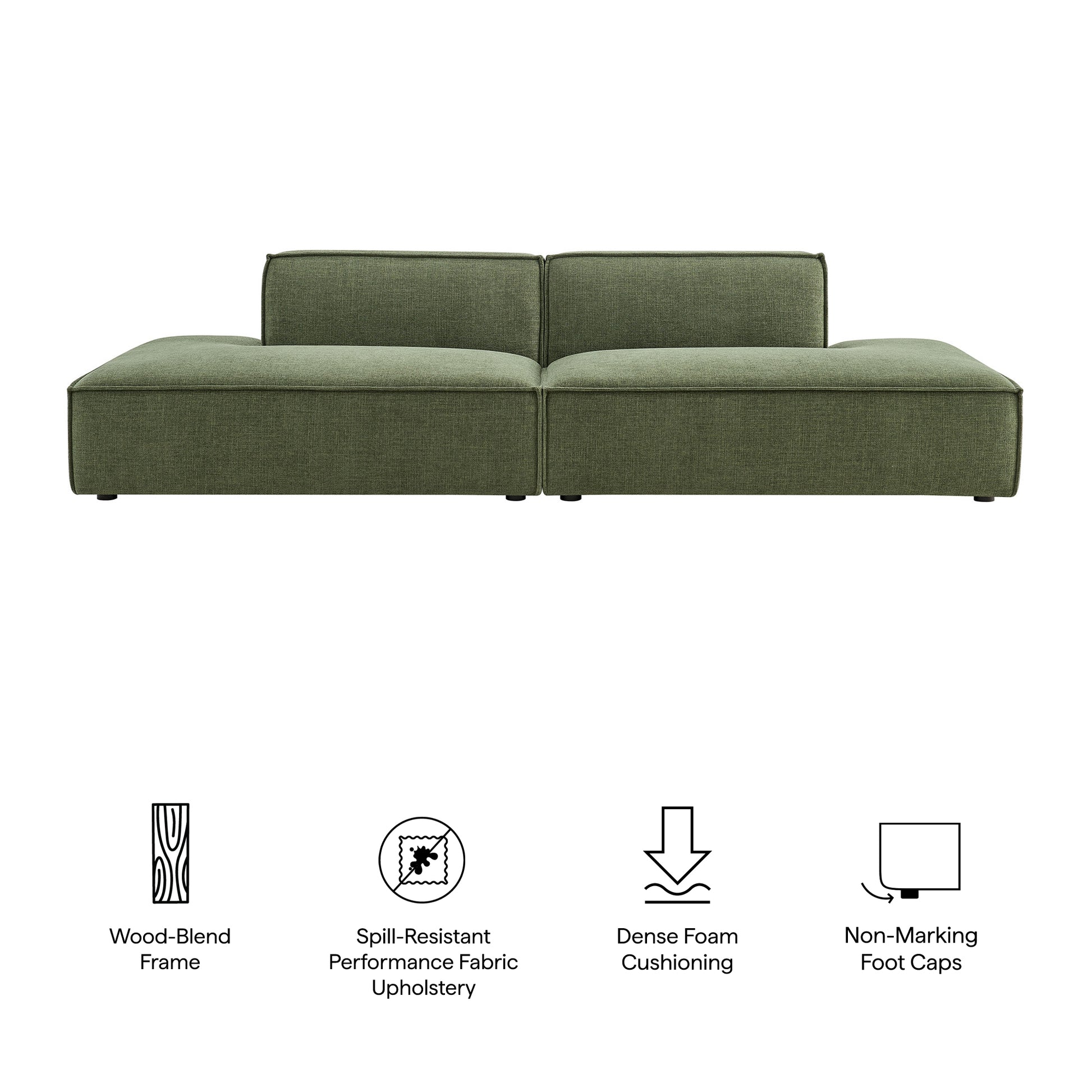 Restore 2-Piece Performance Fabric Upholstered Modular Loveseat by Modway
