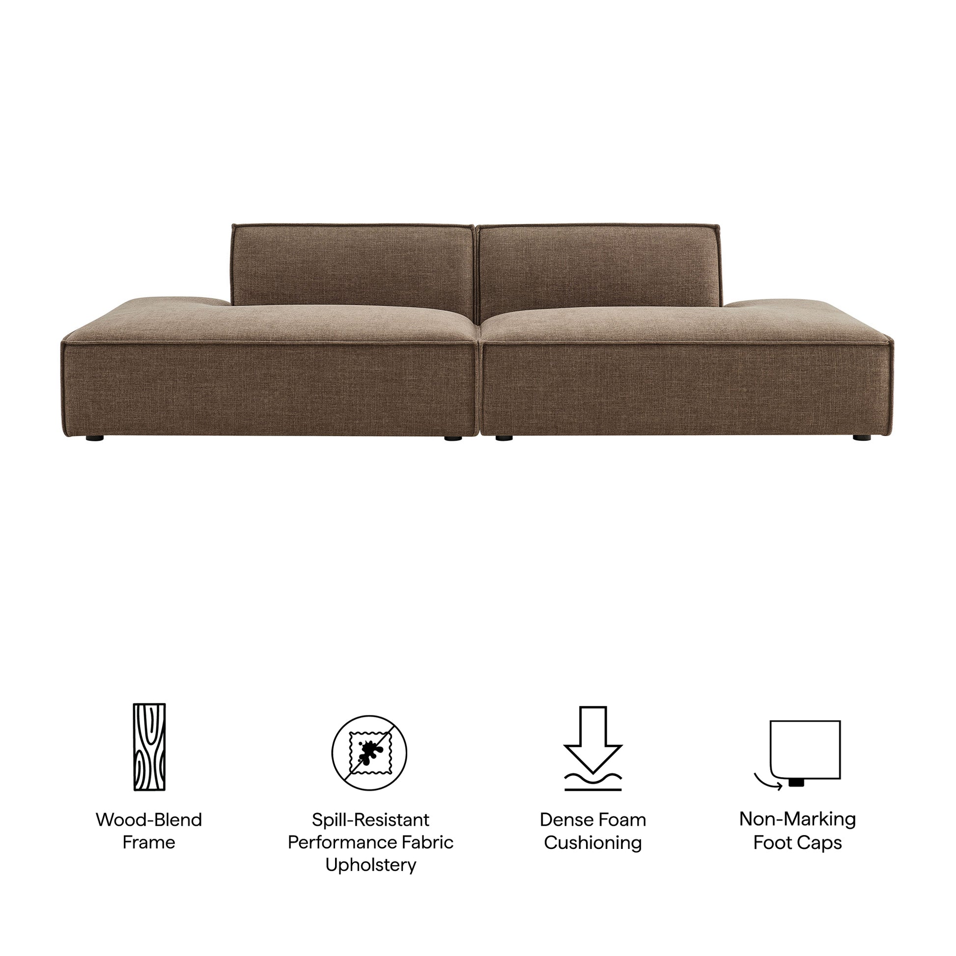 Restore 2-Piece Performance Fabric Upholstered Modular Loveseat by Modway