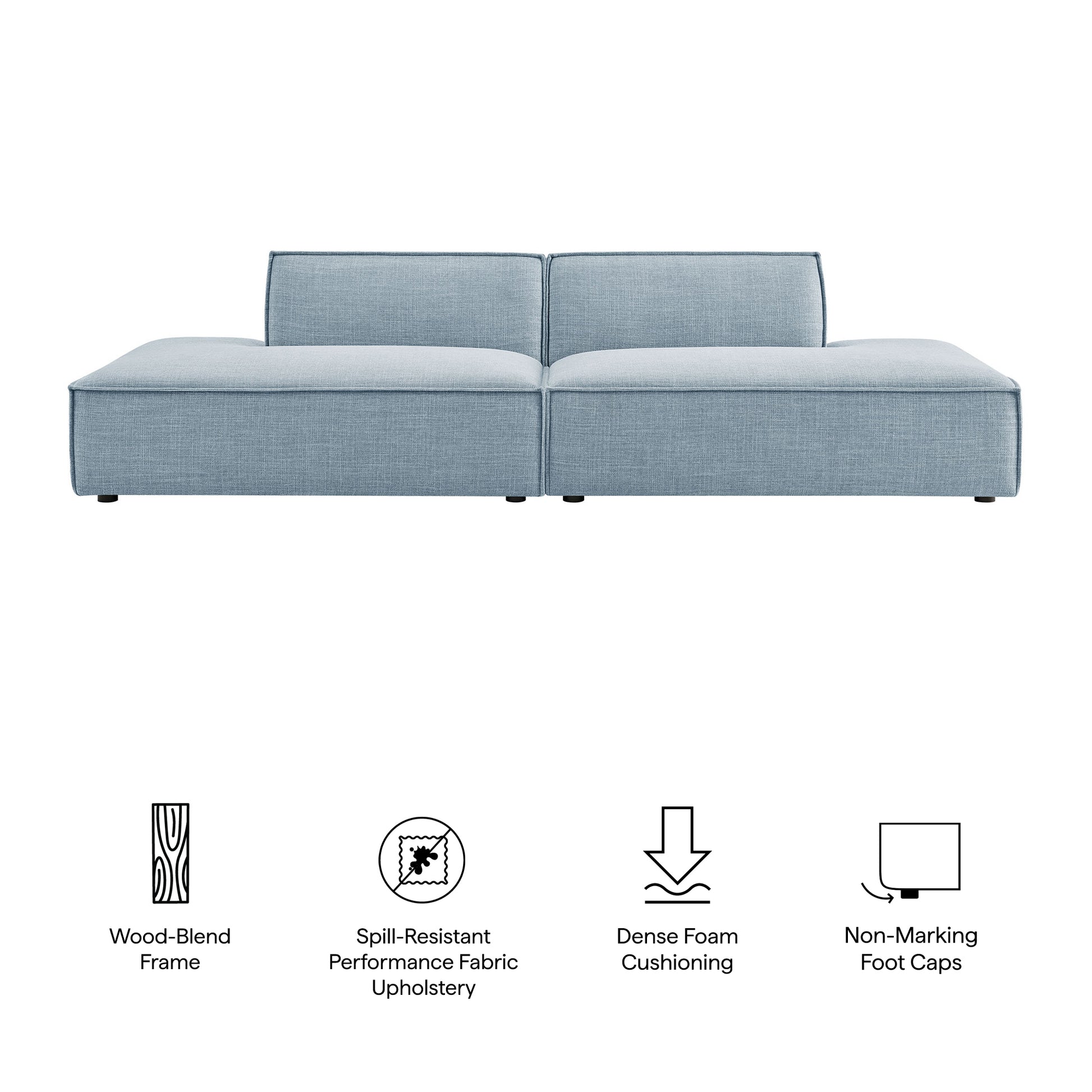 Restore 2-Piece Performance Fabric Upholstered Modular Loveseat by Modway