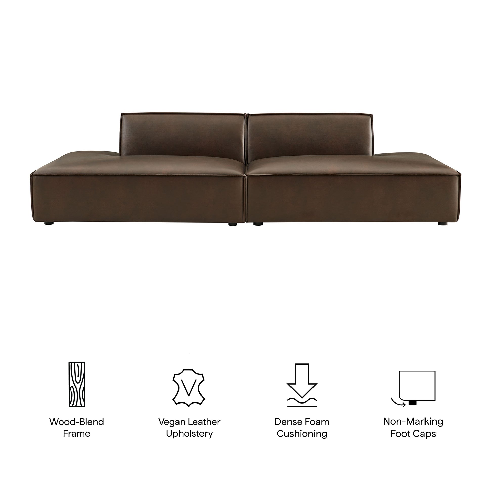 Restore 2-Piece Vegan Leather Modular Loveseat by Modway