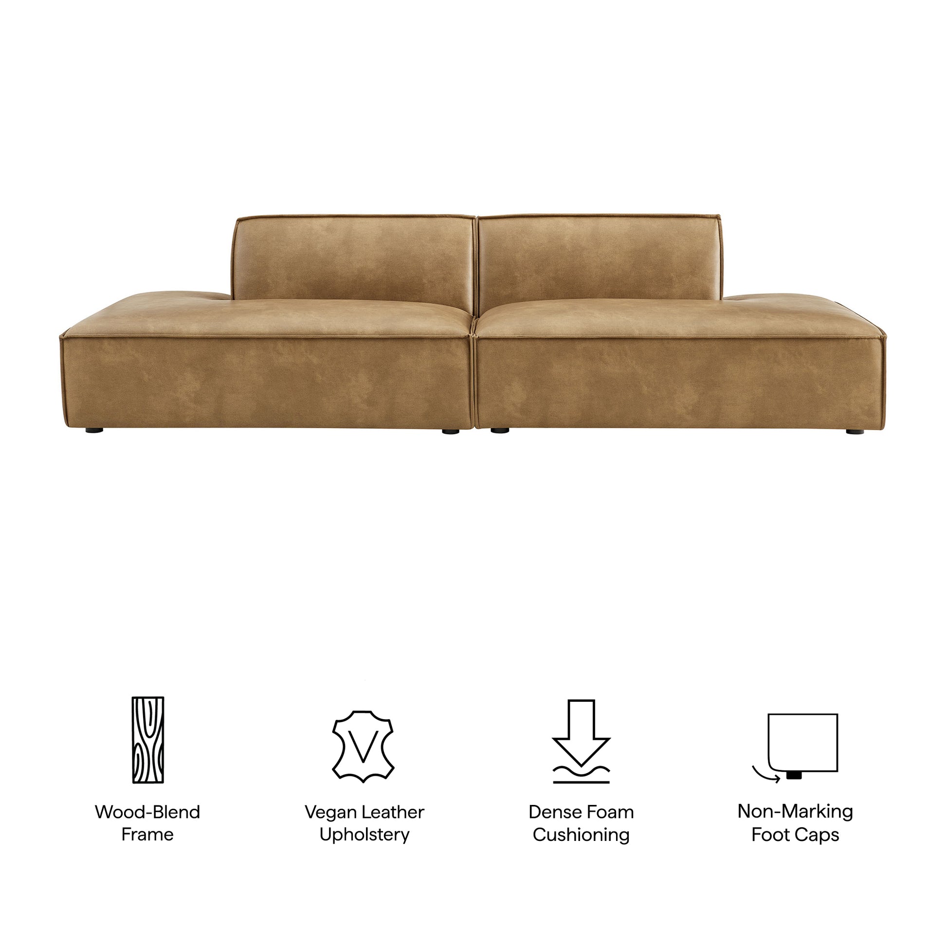 Restore 2-Piece Vegan Leather Modular Loveseat by Modway