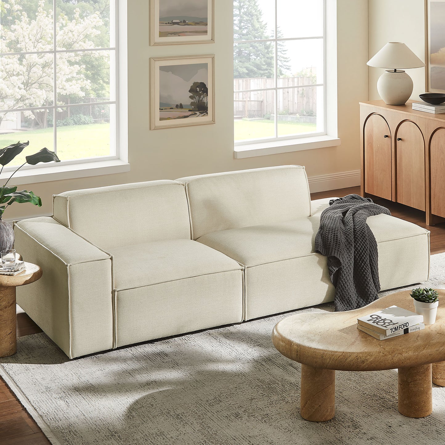 Restore 2-Piece Performance Fabric Upholstered Modular Loveseat by Modway
