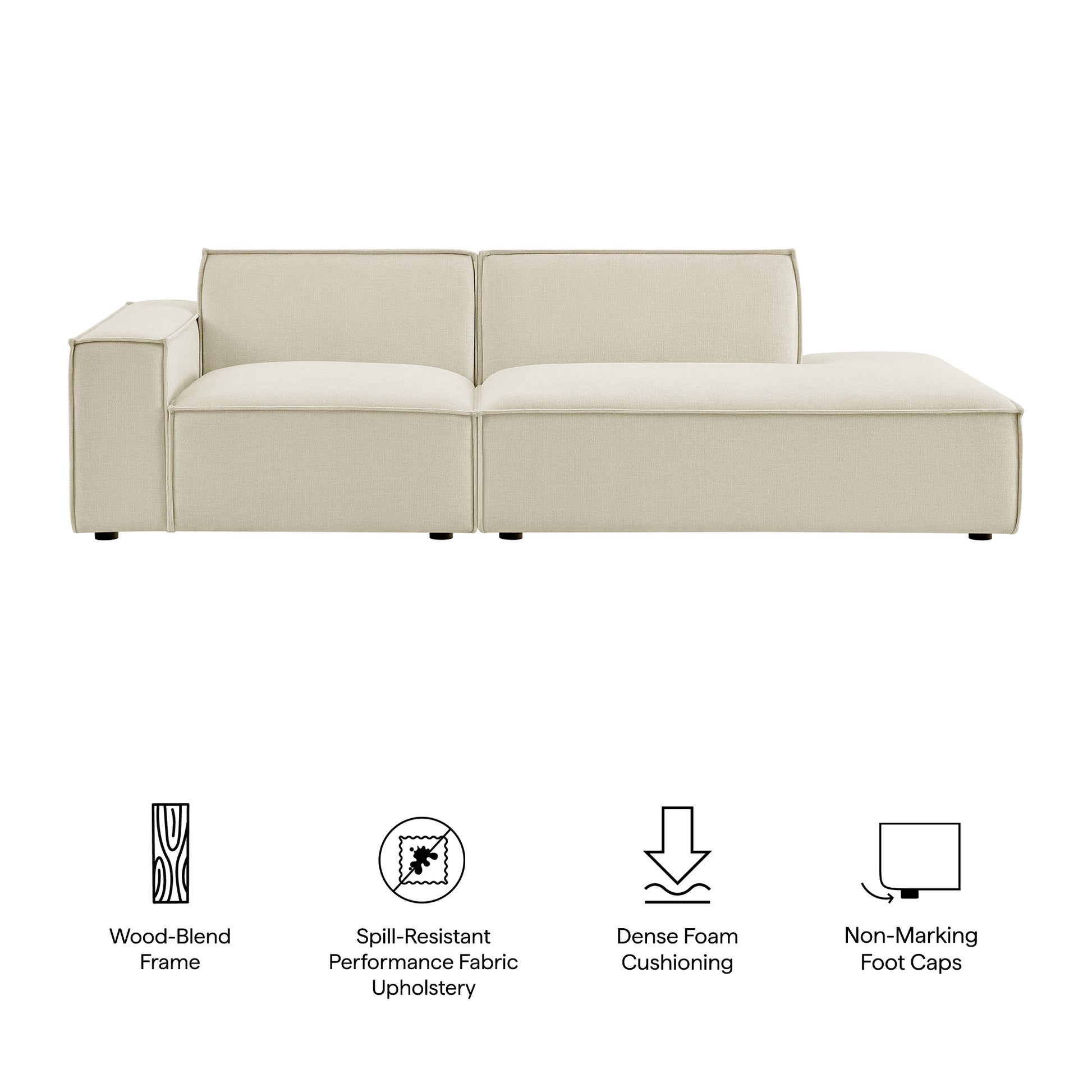 Restore 2-Piece Performance Fabric Upholstered Modular Loveseat by Modway