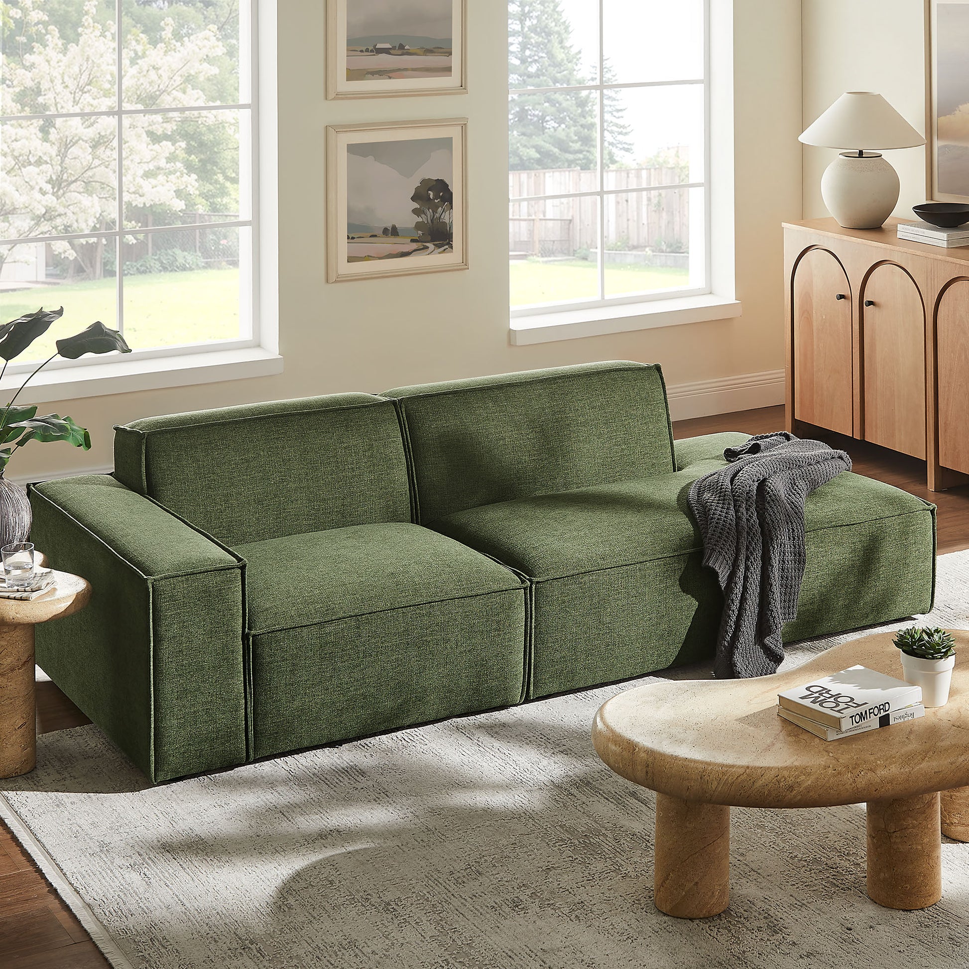 Restore 2-Piece Performance Fabric Upholstered Modular Loveseat by Modway