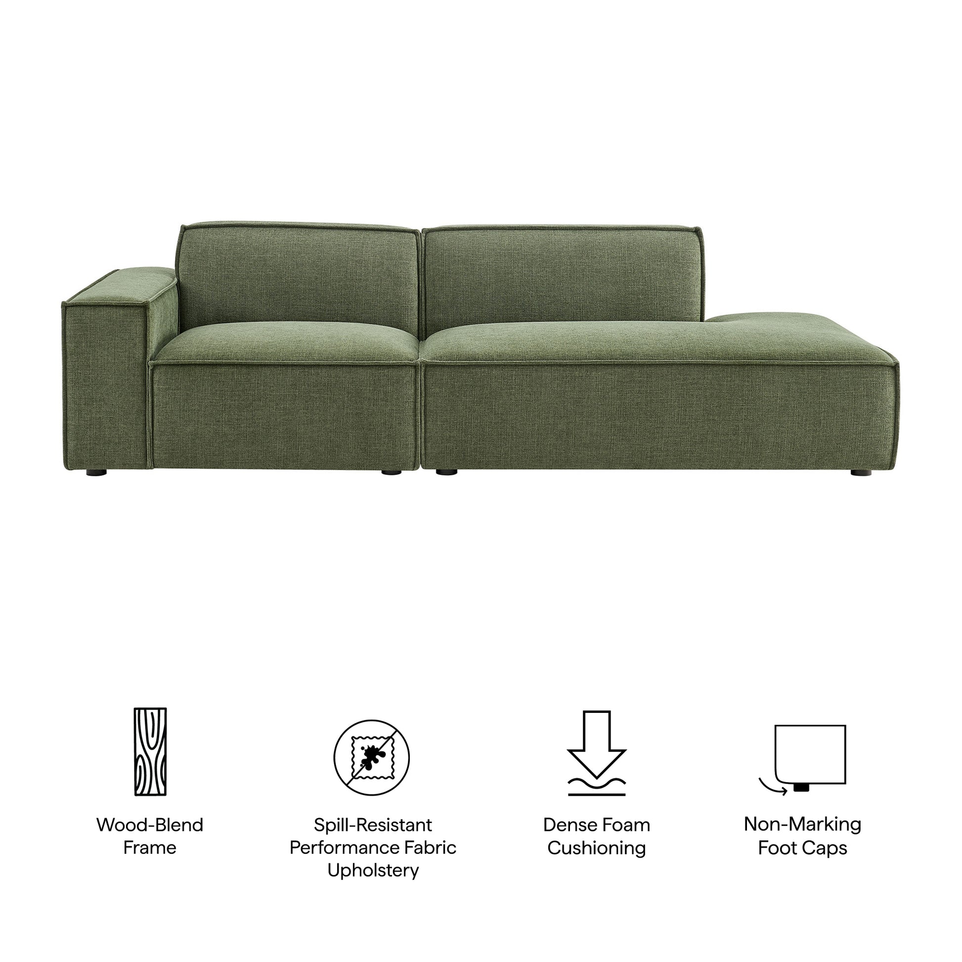 Restore 2-Piece Performance Fabric Upholstered Modular Loveseat by Modway