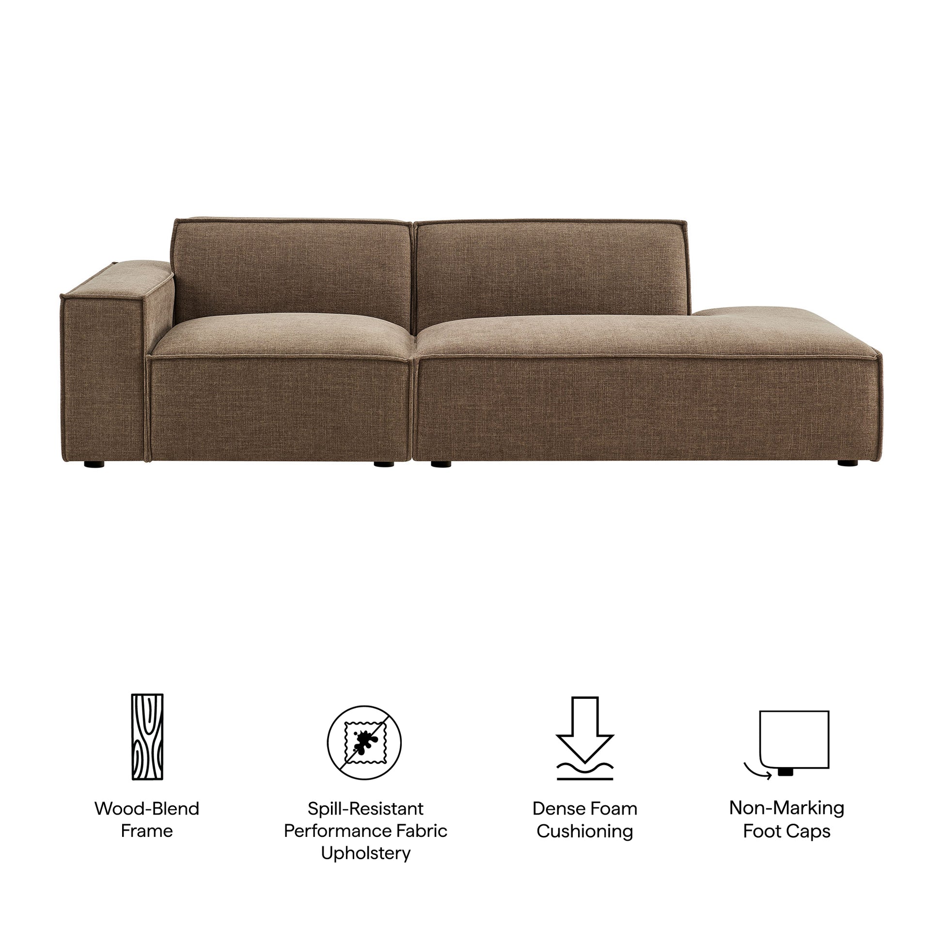 Restore 2-Piece Performance Fabric Upholstered Modular Loveseat by Modway