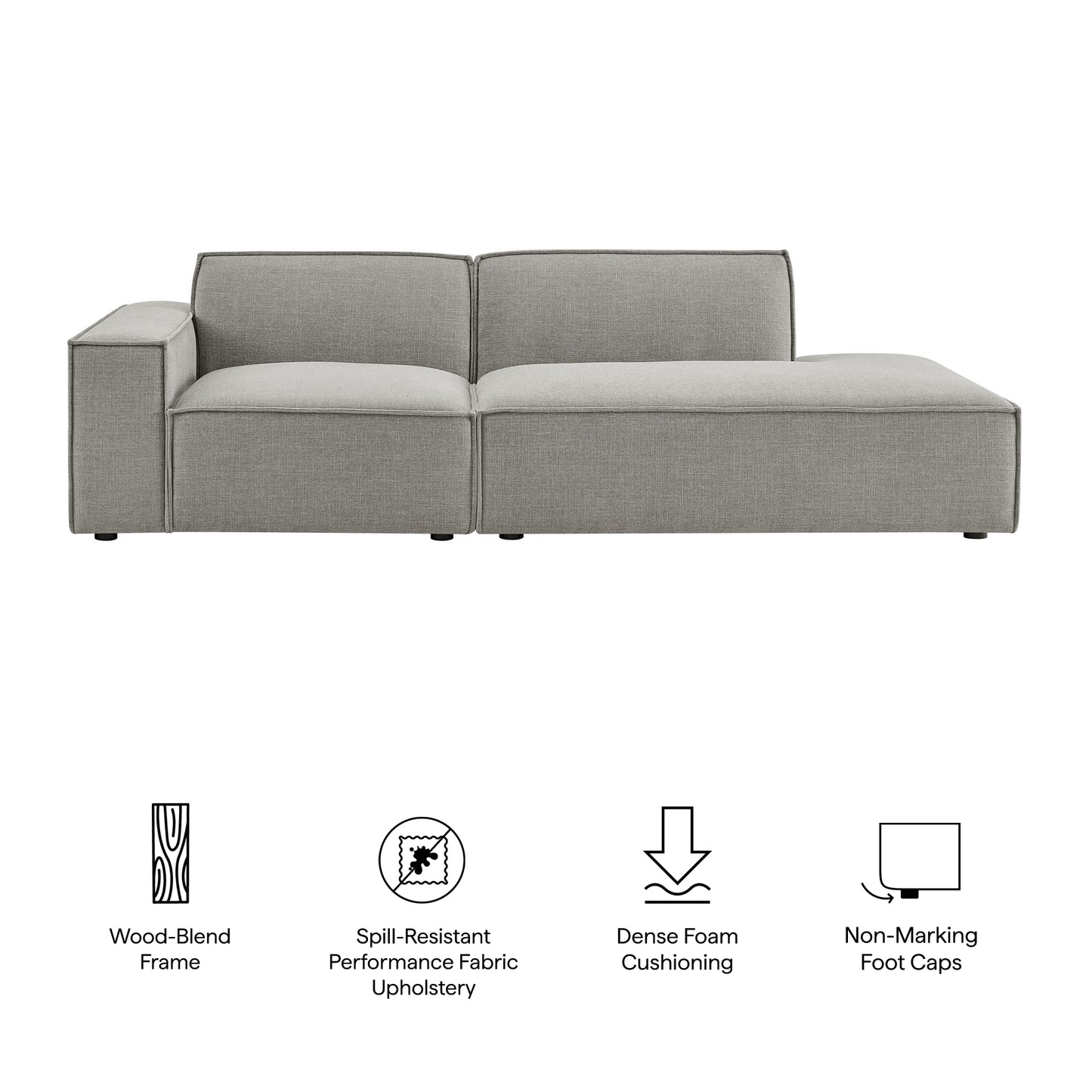 Restore 2-Piece Performance Fabric Upholstered Modular Loveseat by Modway