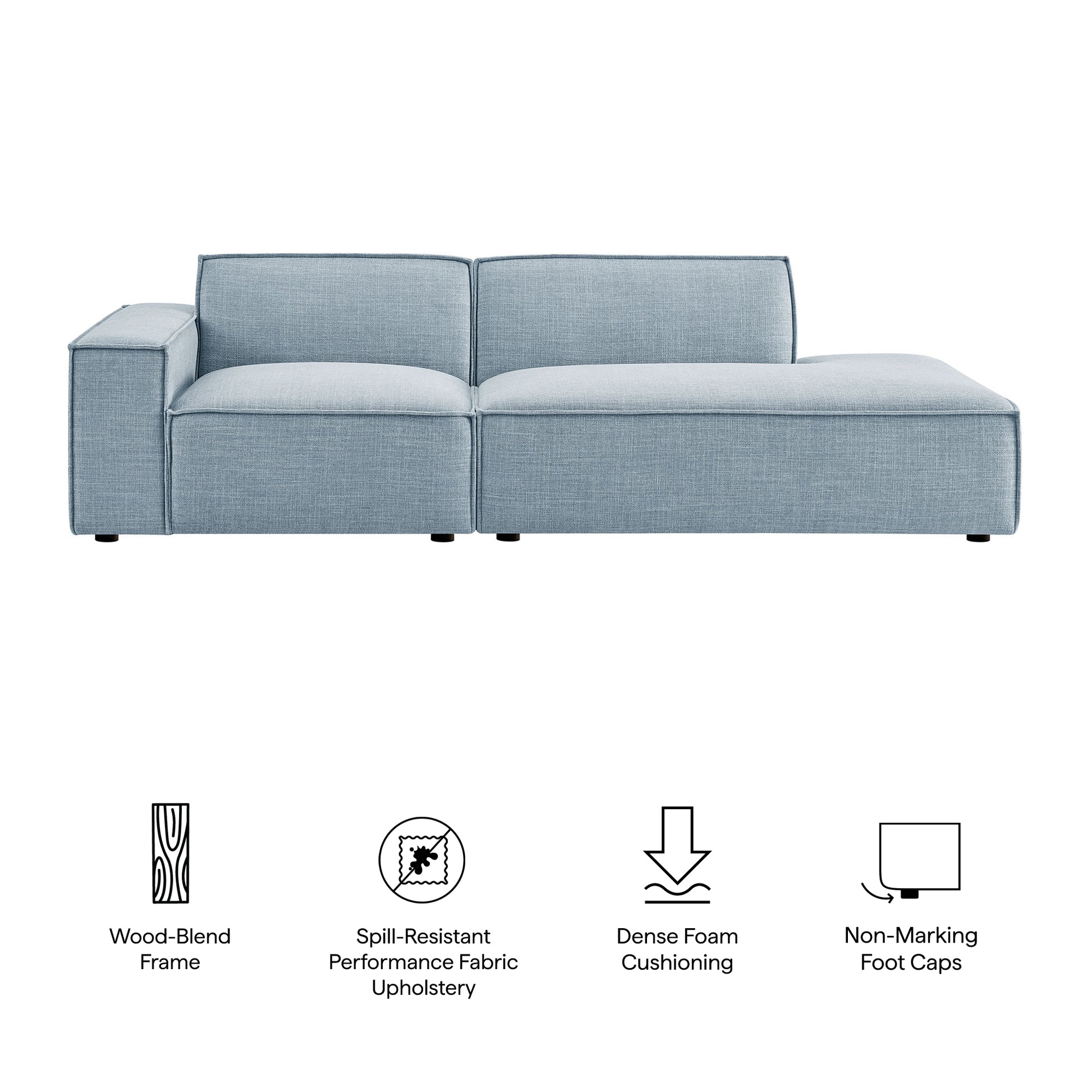 Restore 2-Piece Performance Fabric Upholstered Modular Loveseat by Modway