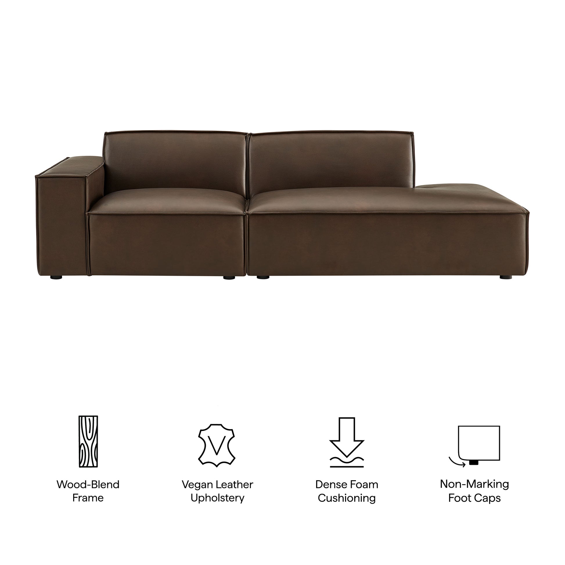 Restore 2-Piece Vegan Leather Modular Loveseat by Modway