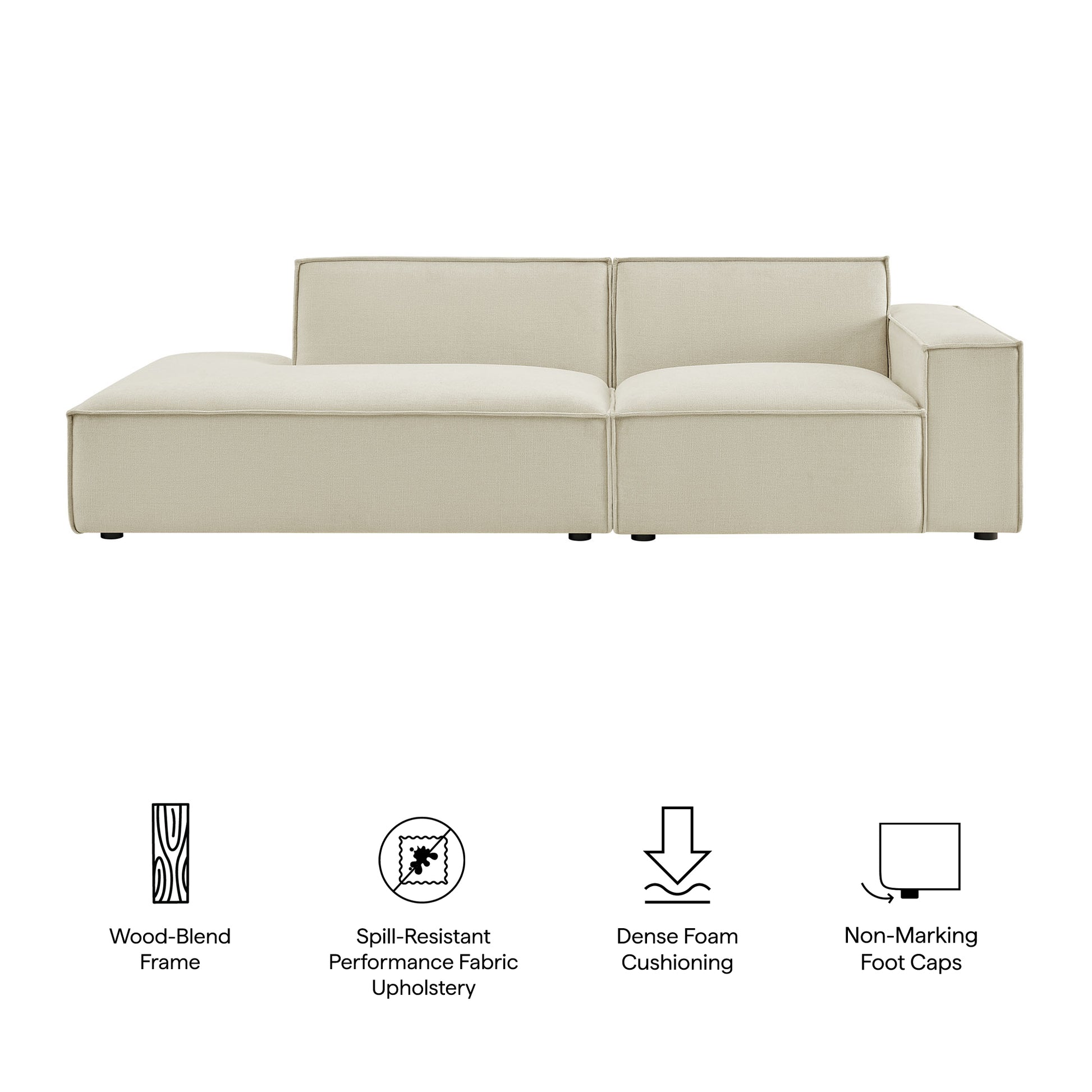 Restore 2-Piece Performance Fabric Upholstered Modular Loveseat by Modway