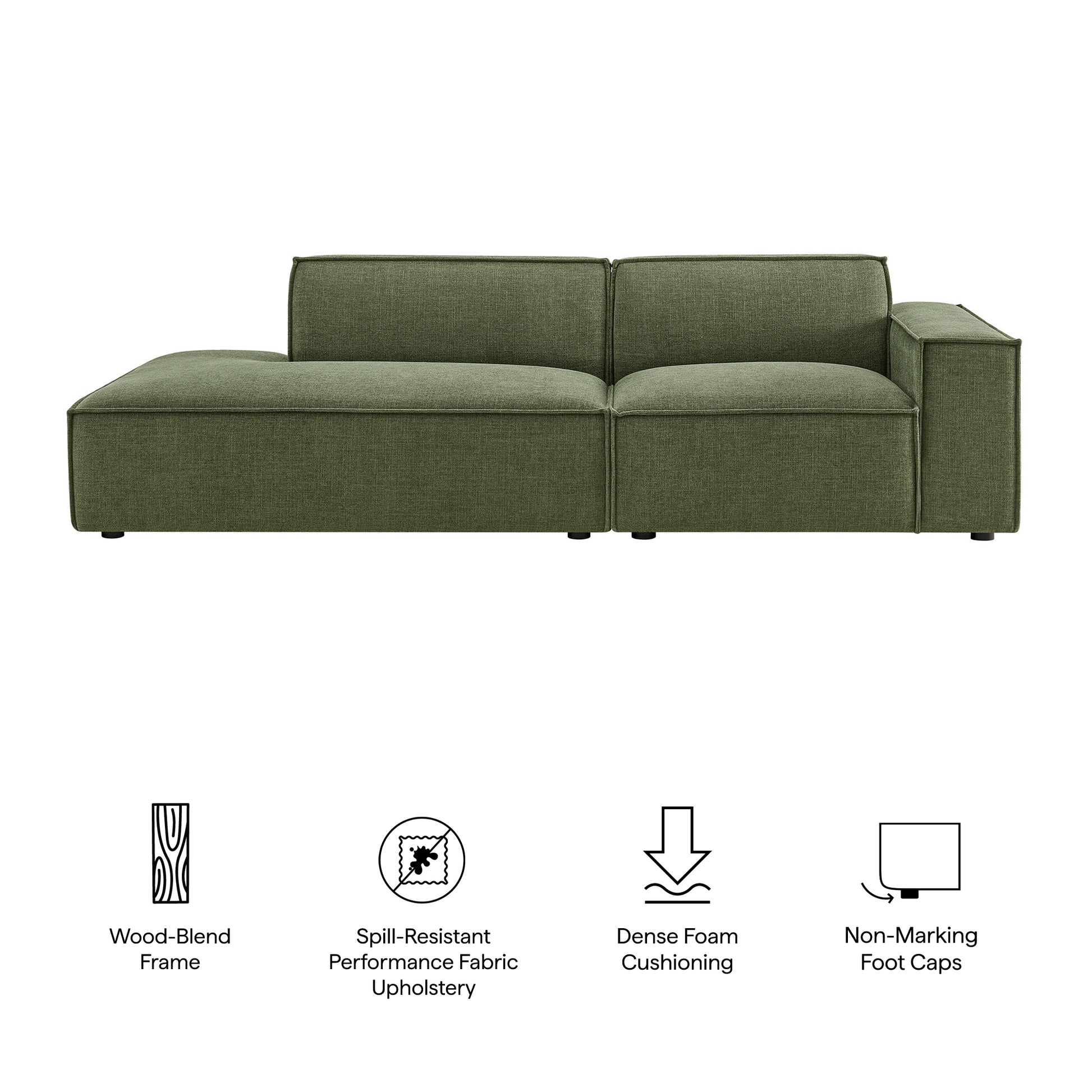 Restore 2-Piece Performance Fabric Upholstered Modular Loveseat by Modway